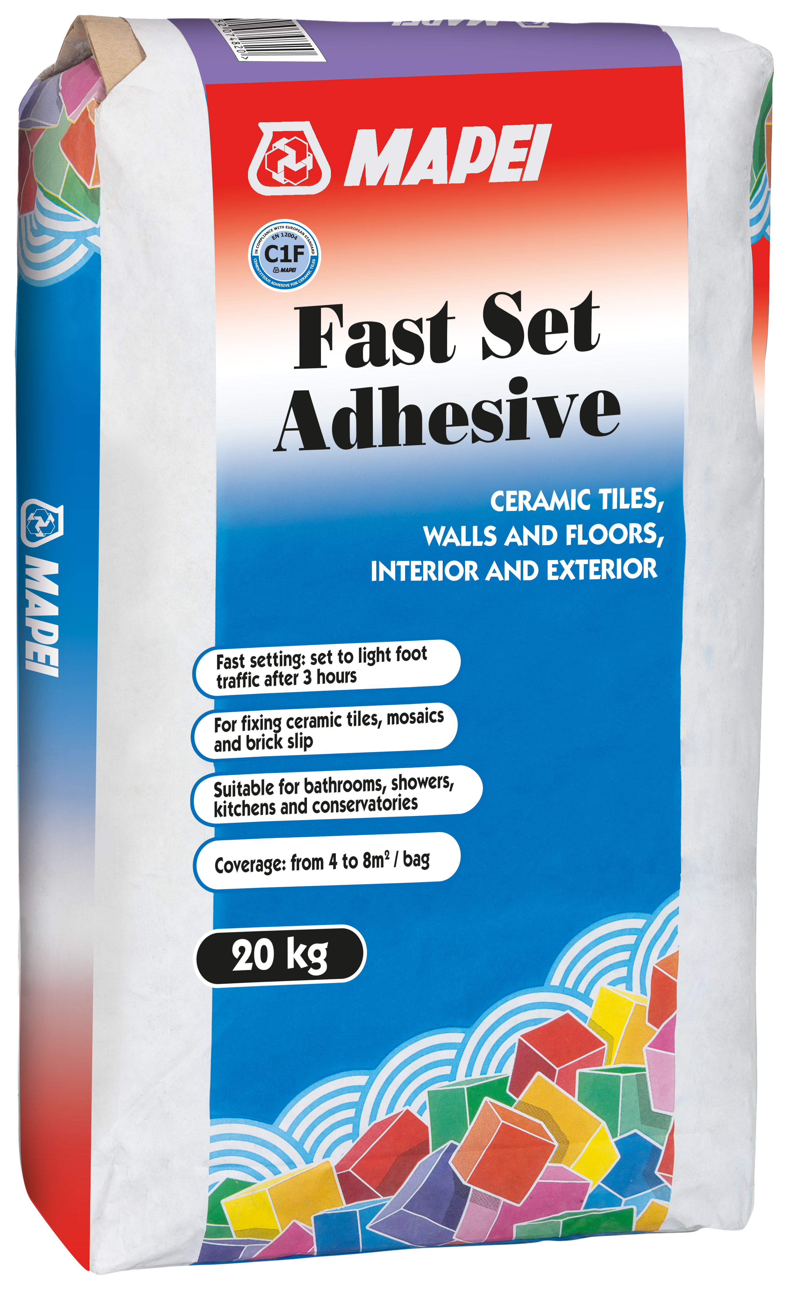 Mapei Fast Set Ceramic Tile Adhesive Grey 20kg