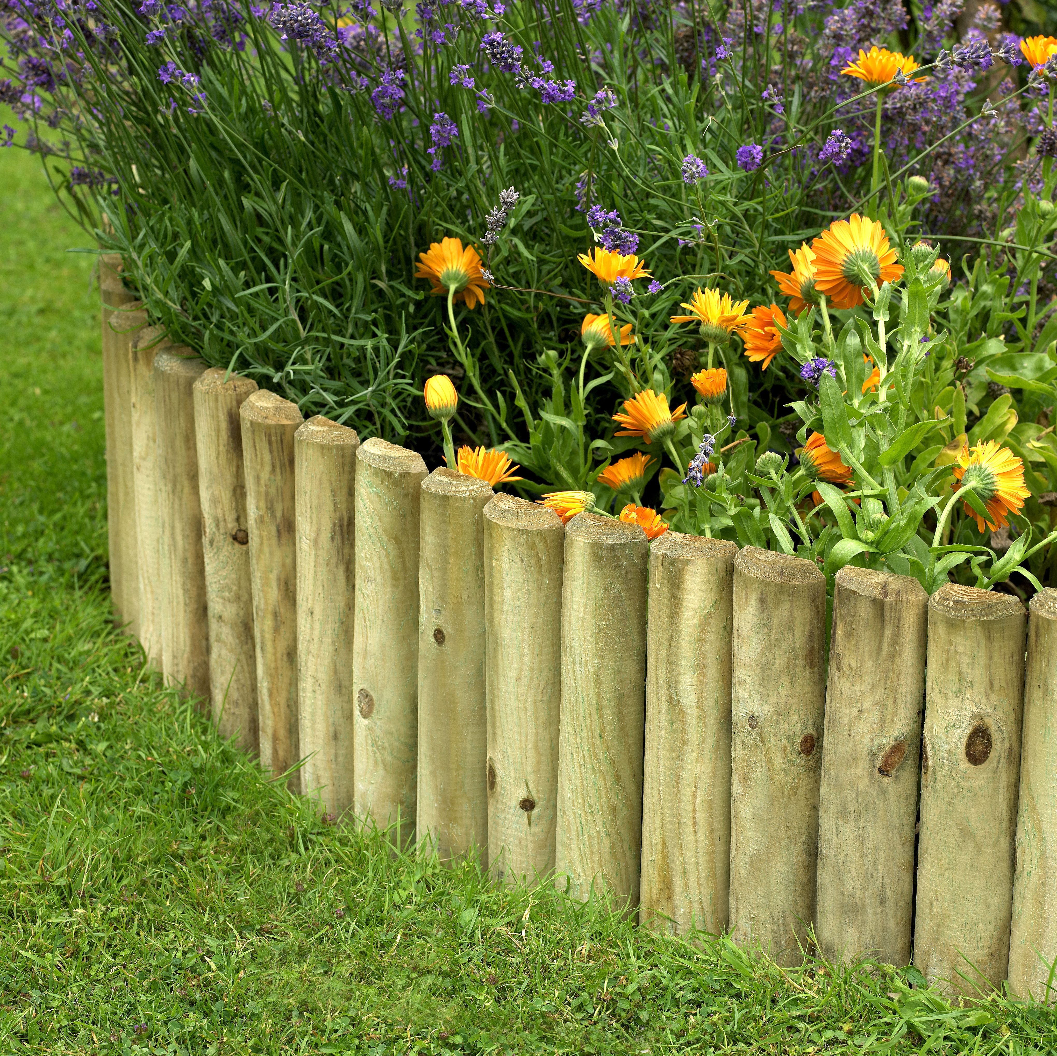 Forest Garden Half Log Timber Border Edging Roll - 300 x 1800mm