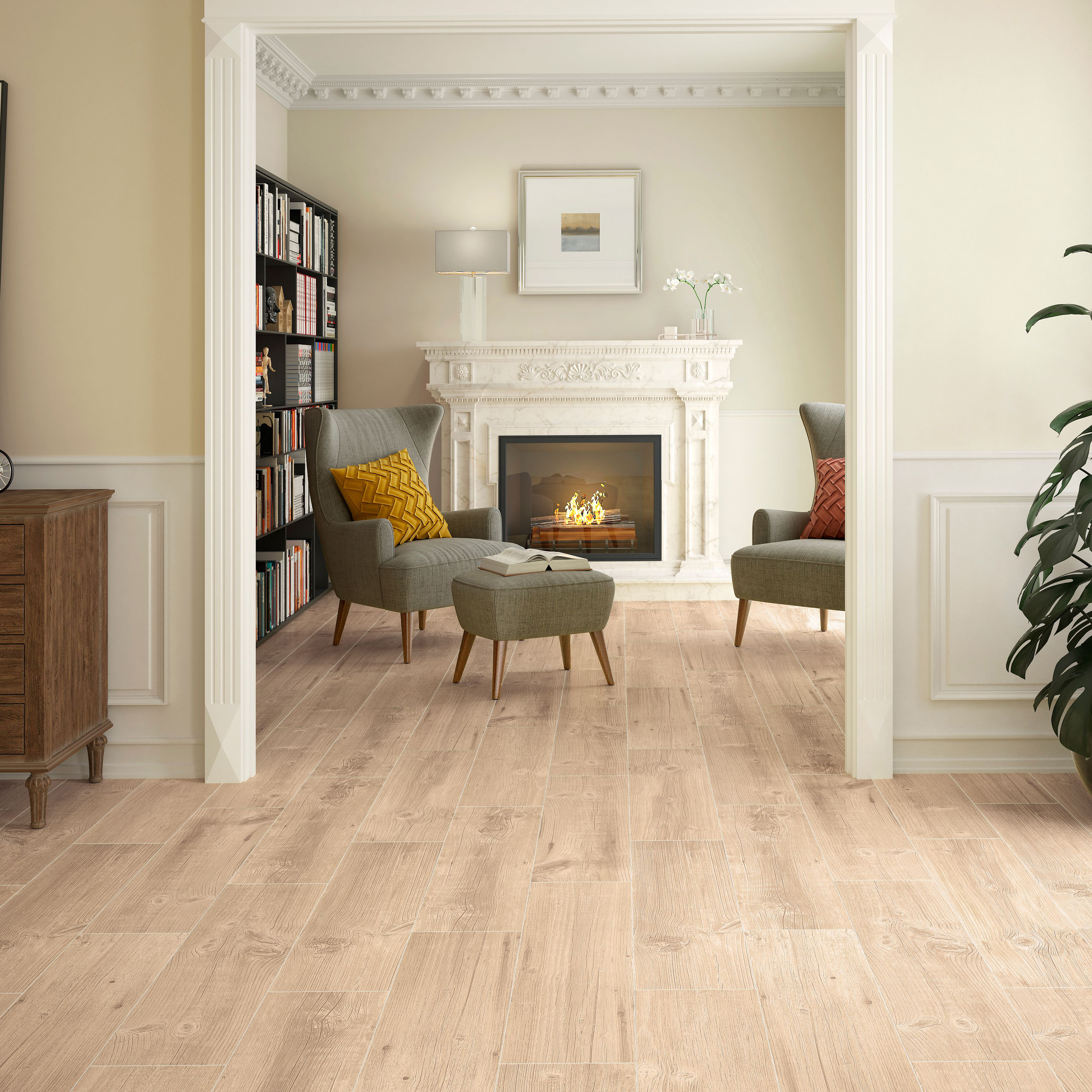 Wickes Maine Light Oak Wood Effect Porcelain Wall & Floor Tile - 225 x 900mm