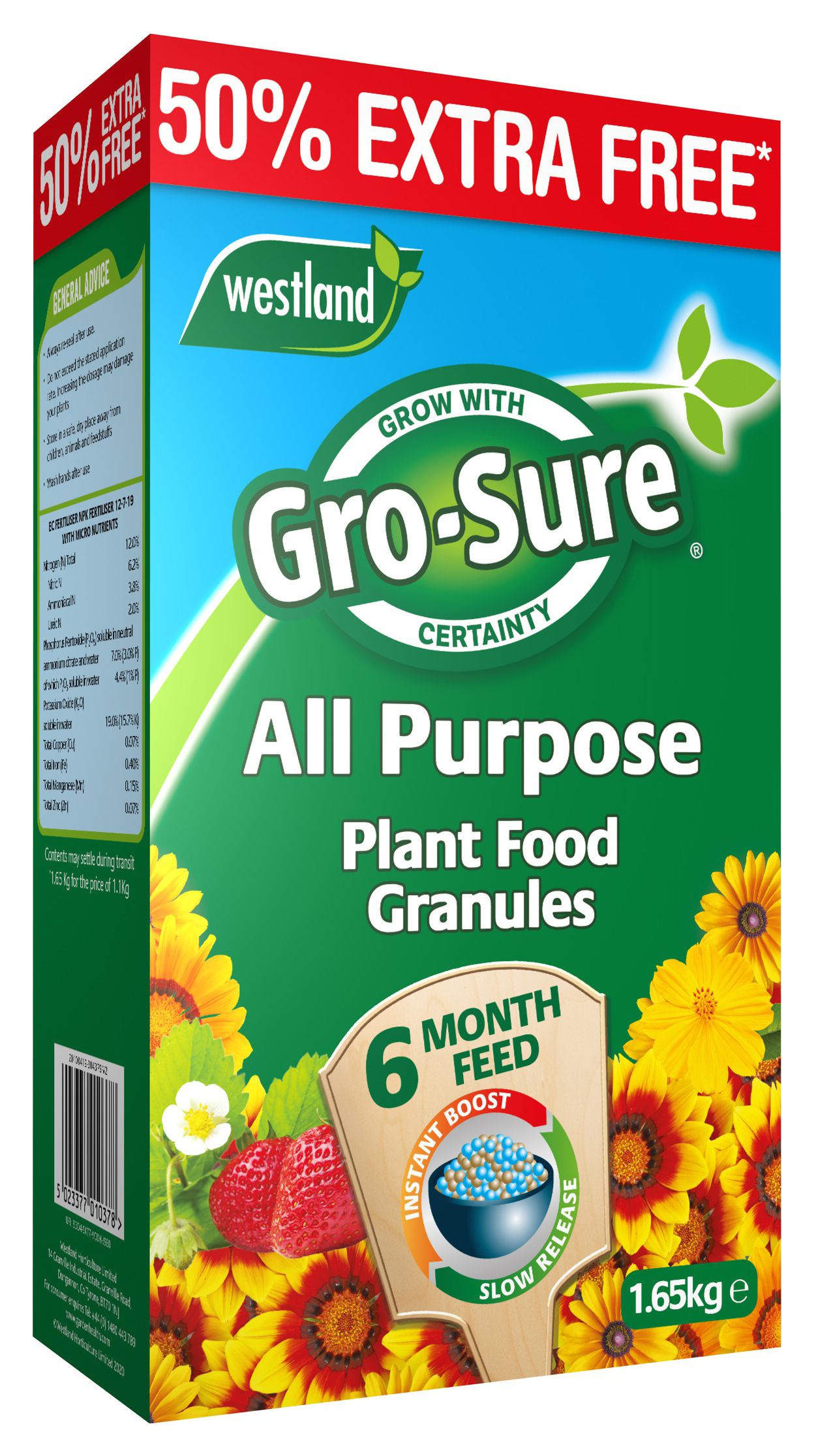 Gro-Sure 6 Month Slow Release Plant Food - 1.1kg (+50% extra free)