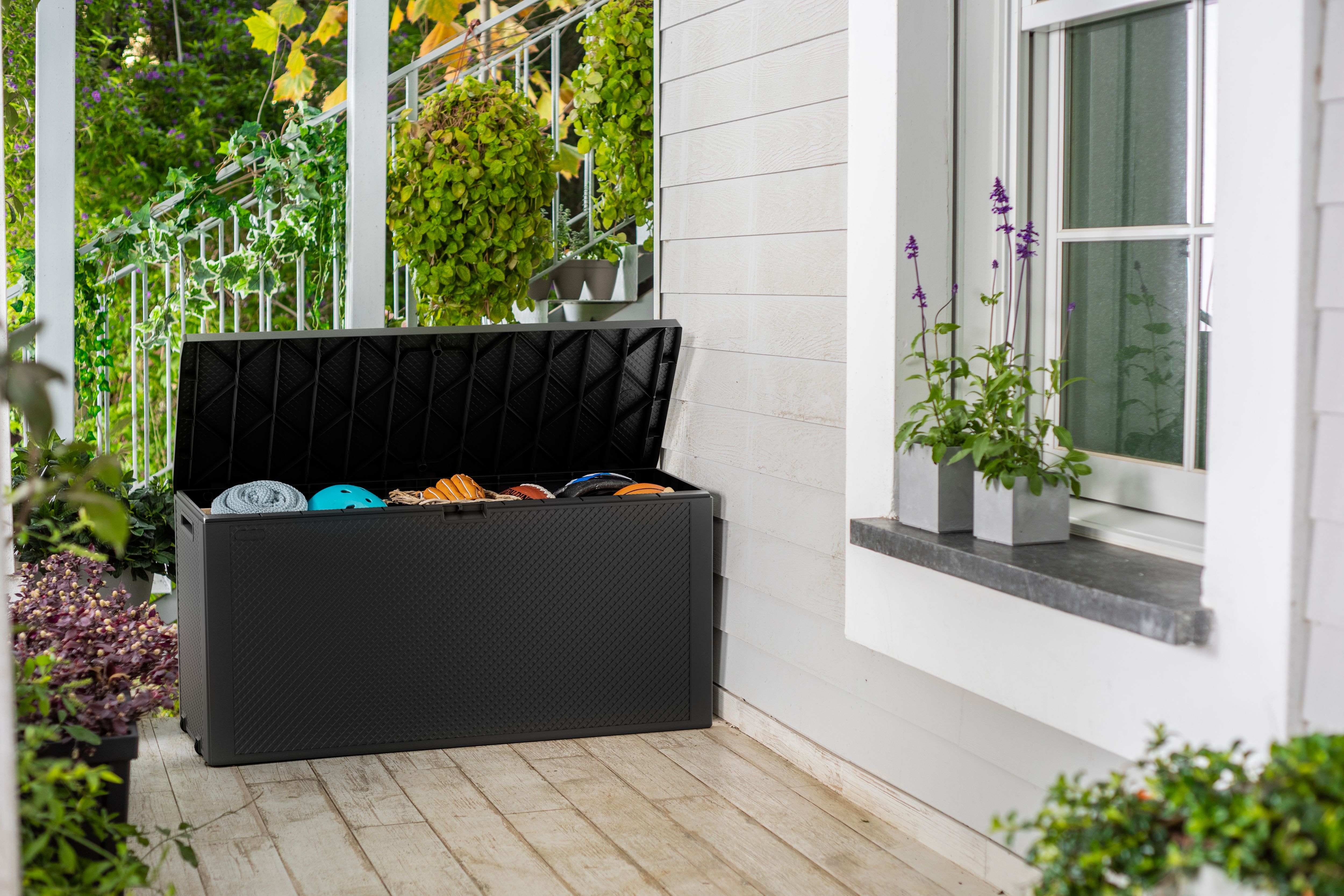 Keter Emily 277L Outdoor Garden Storage Box - Graphite