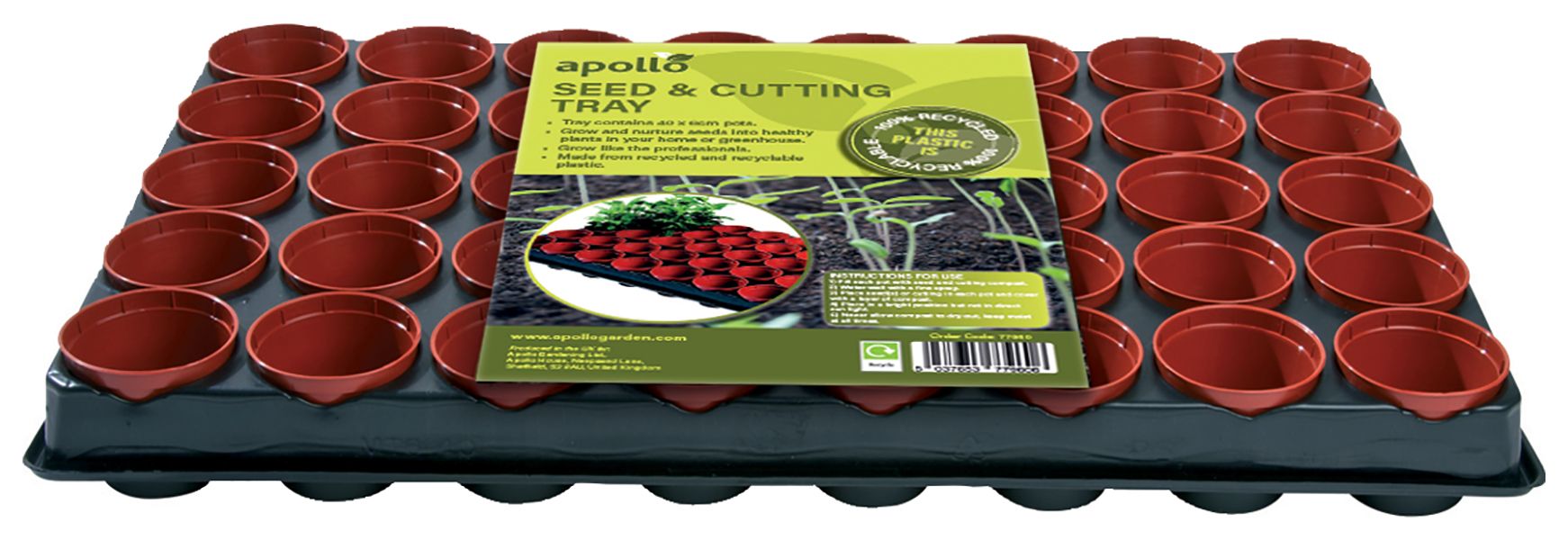 Apollo Seed & Cutting Tray with Round Pots - 40 x 6cm