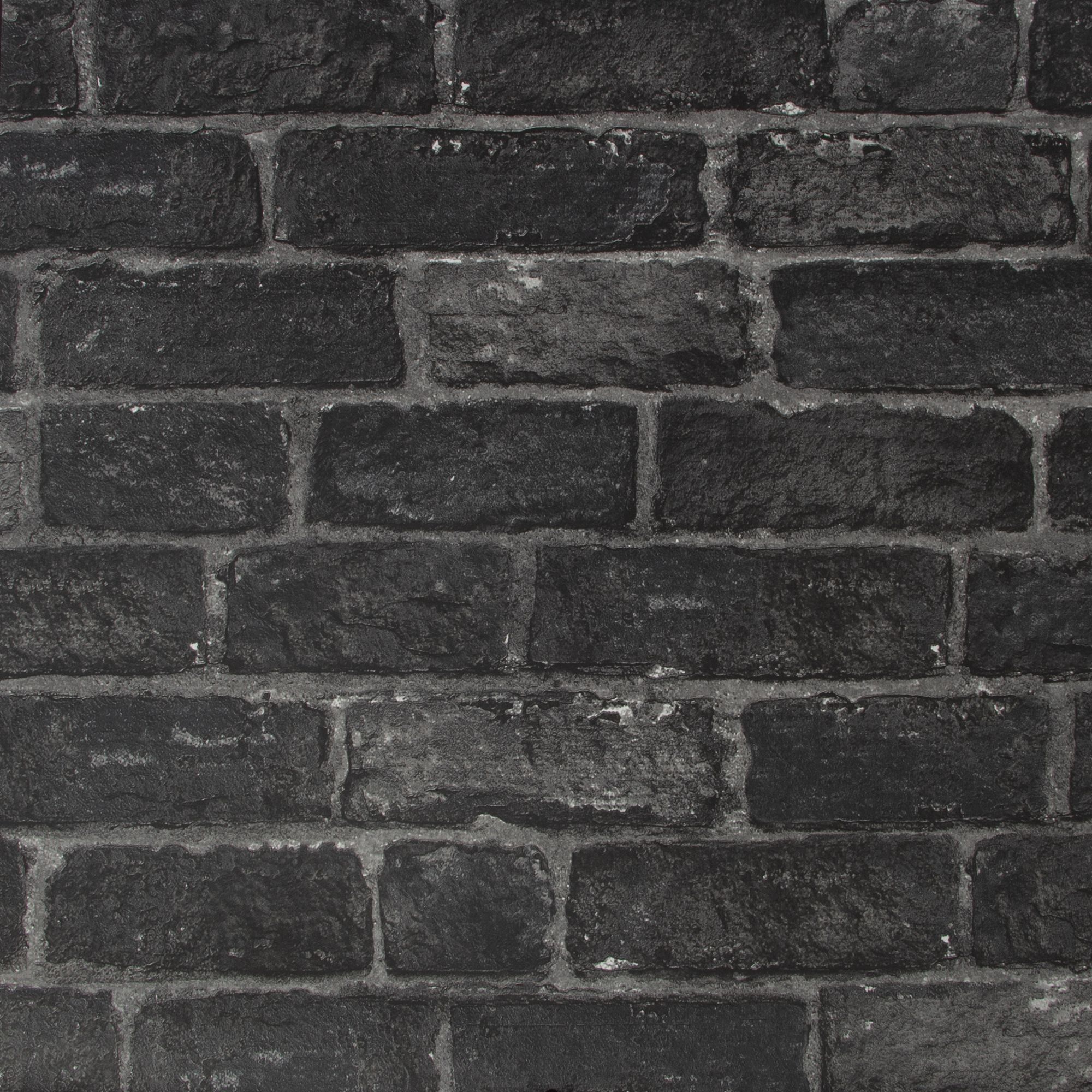 Image of Fresco House Charcoal Grey Brick Wallpaper 10m