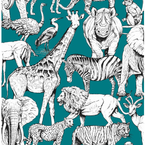 Superfresco Easy Jungle Animals Green Wallpaper 10m