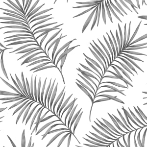 Superfresco Easy Scandi Leaf Black & White Wallpaper 10m