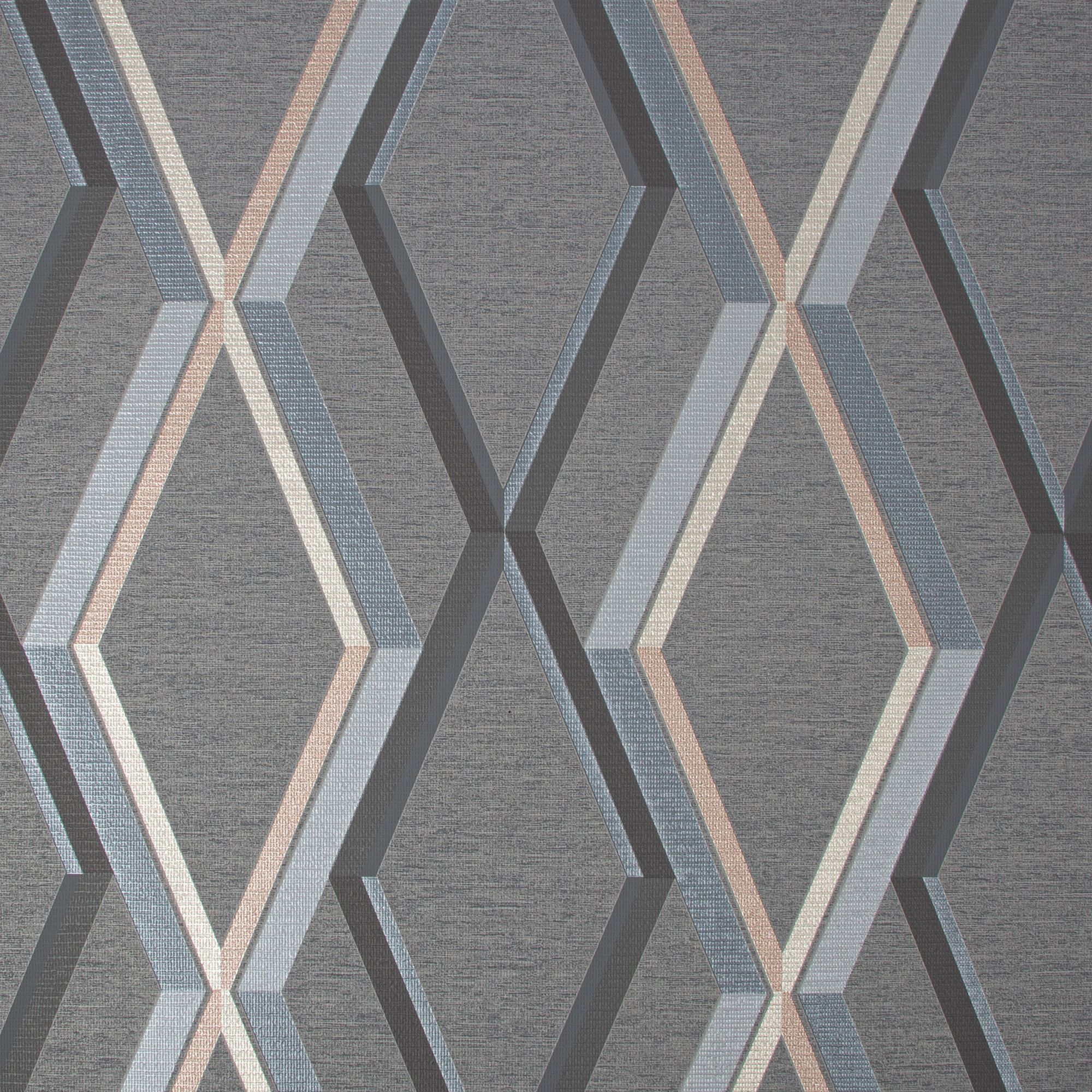 Superfresco Easy Prestige Geometric Charcoal Wallpaper 10m