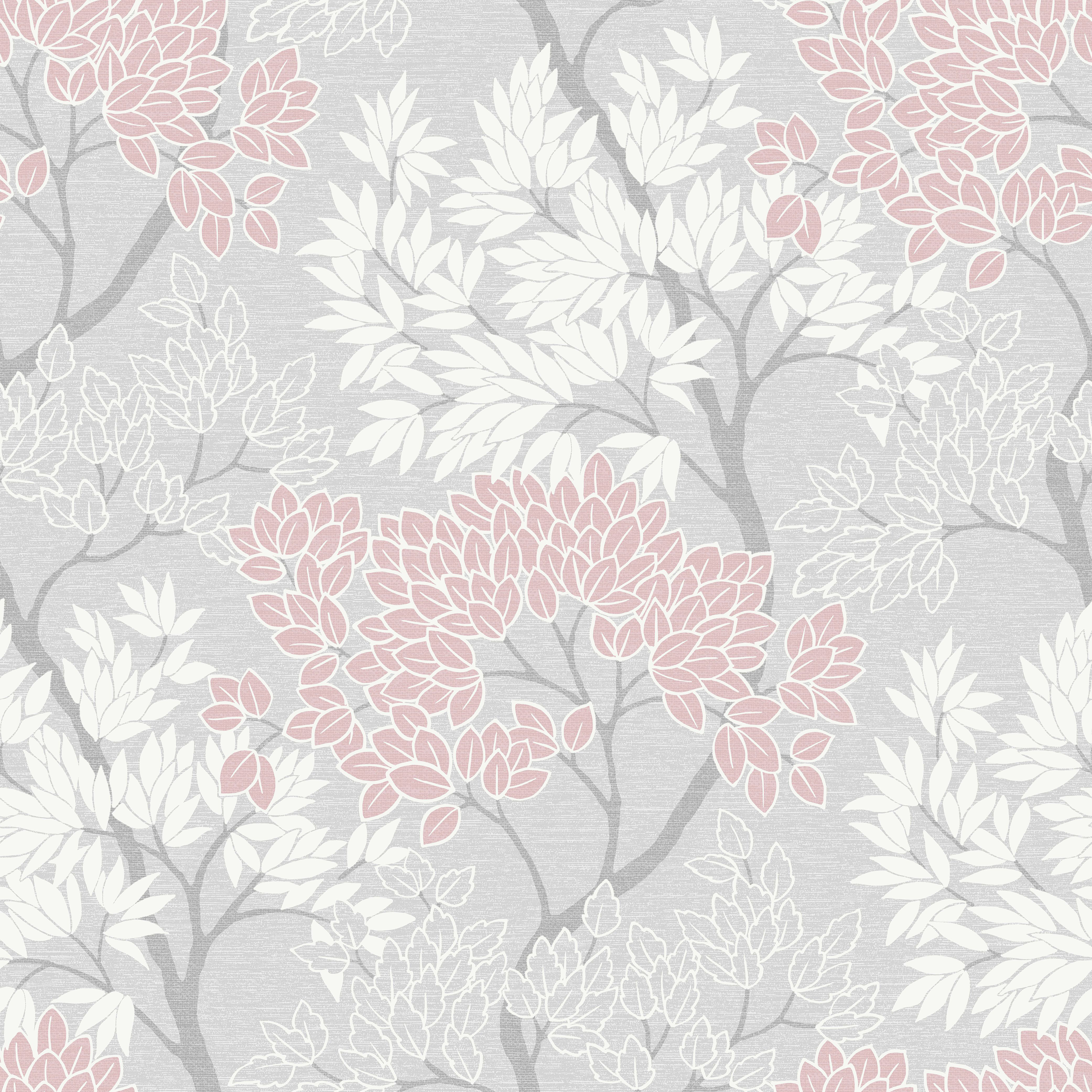 Fresco Lykke Tree Pink Wallpaper 10m