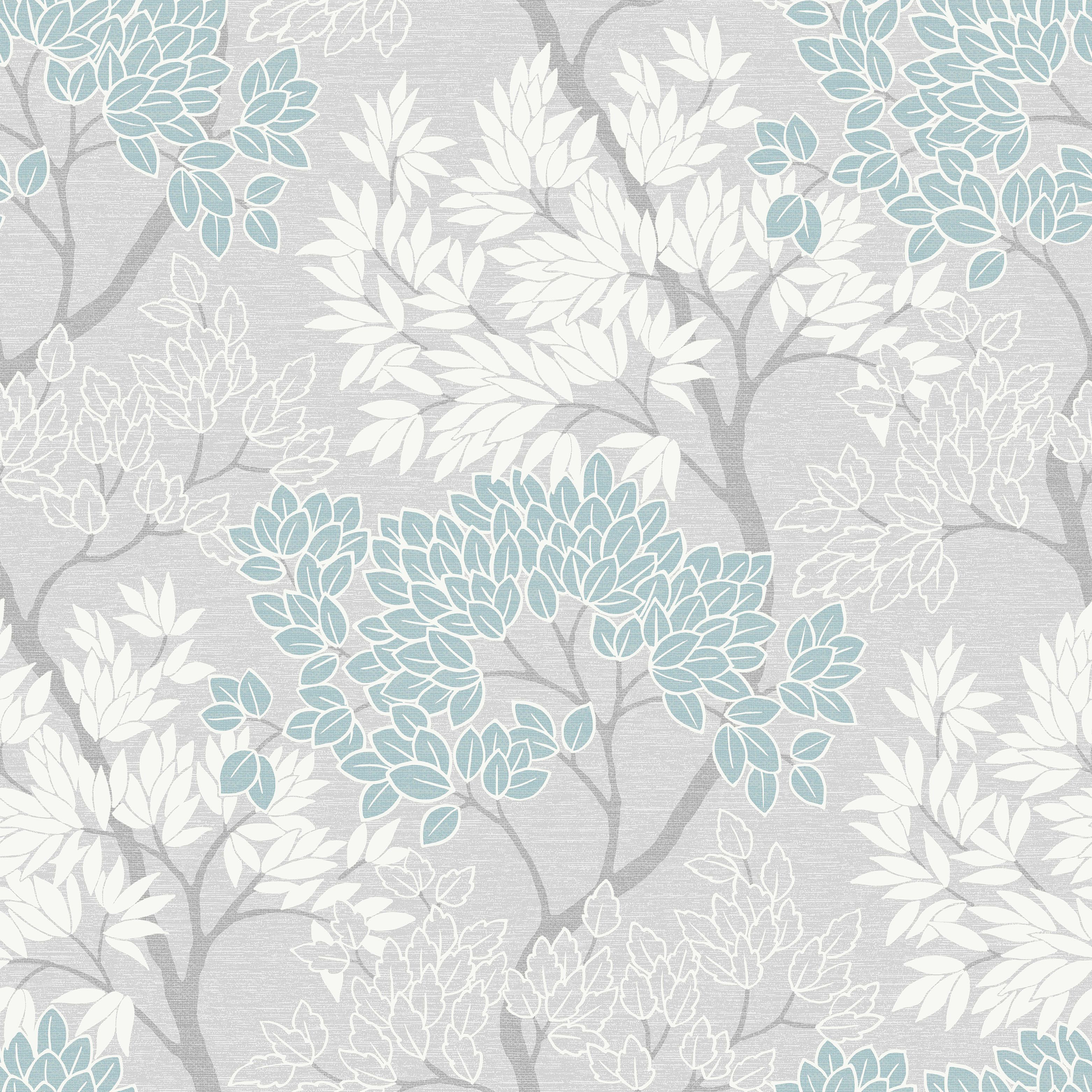 Fresco Lykke Tree Sky Blue Wallpaper 10m