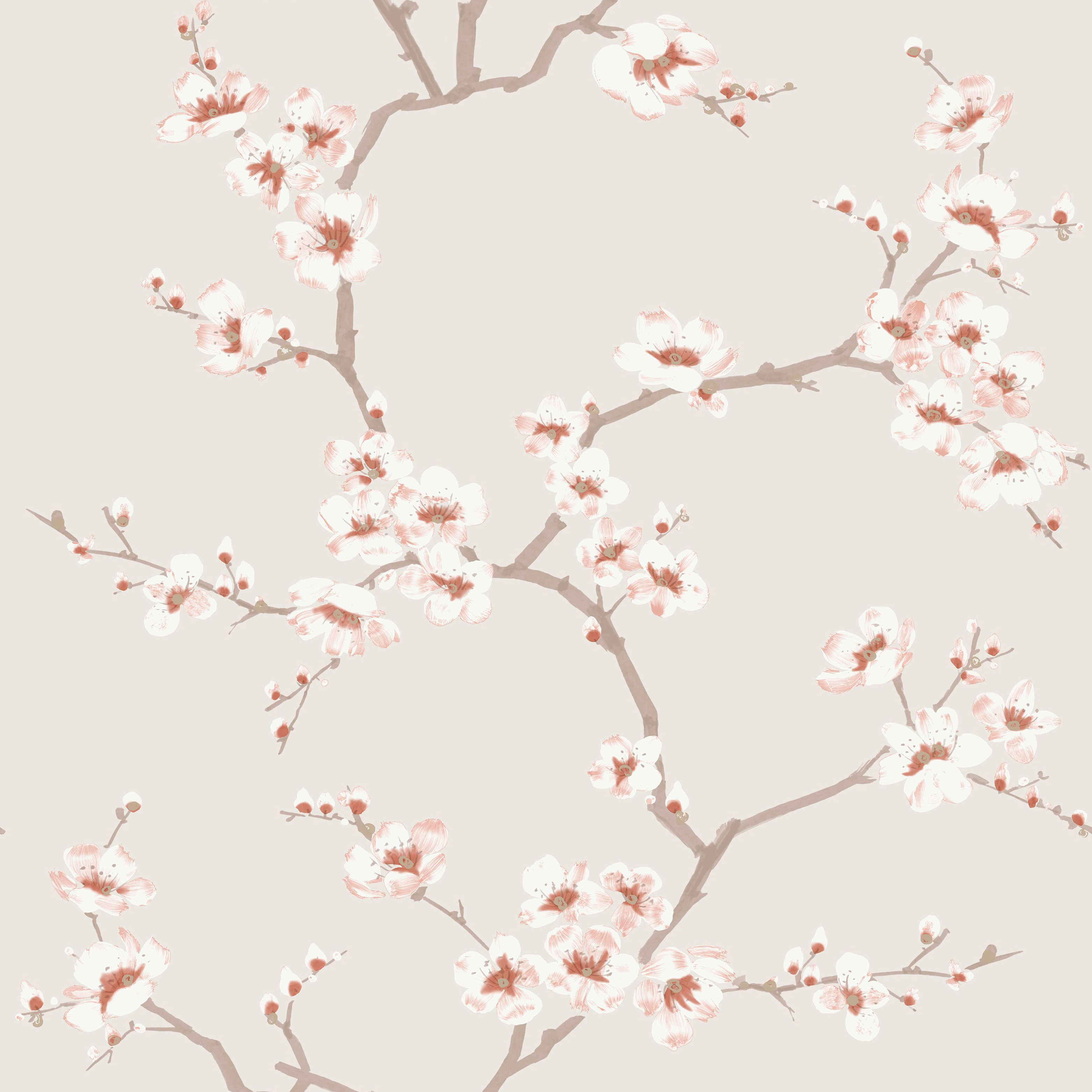 Image of Fresco Apple Blossom Burnt Orange WALLPAPER10m