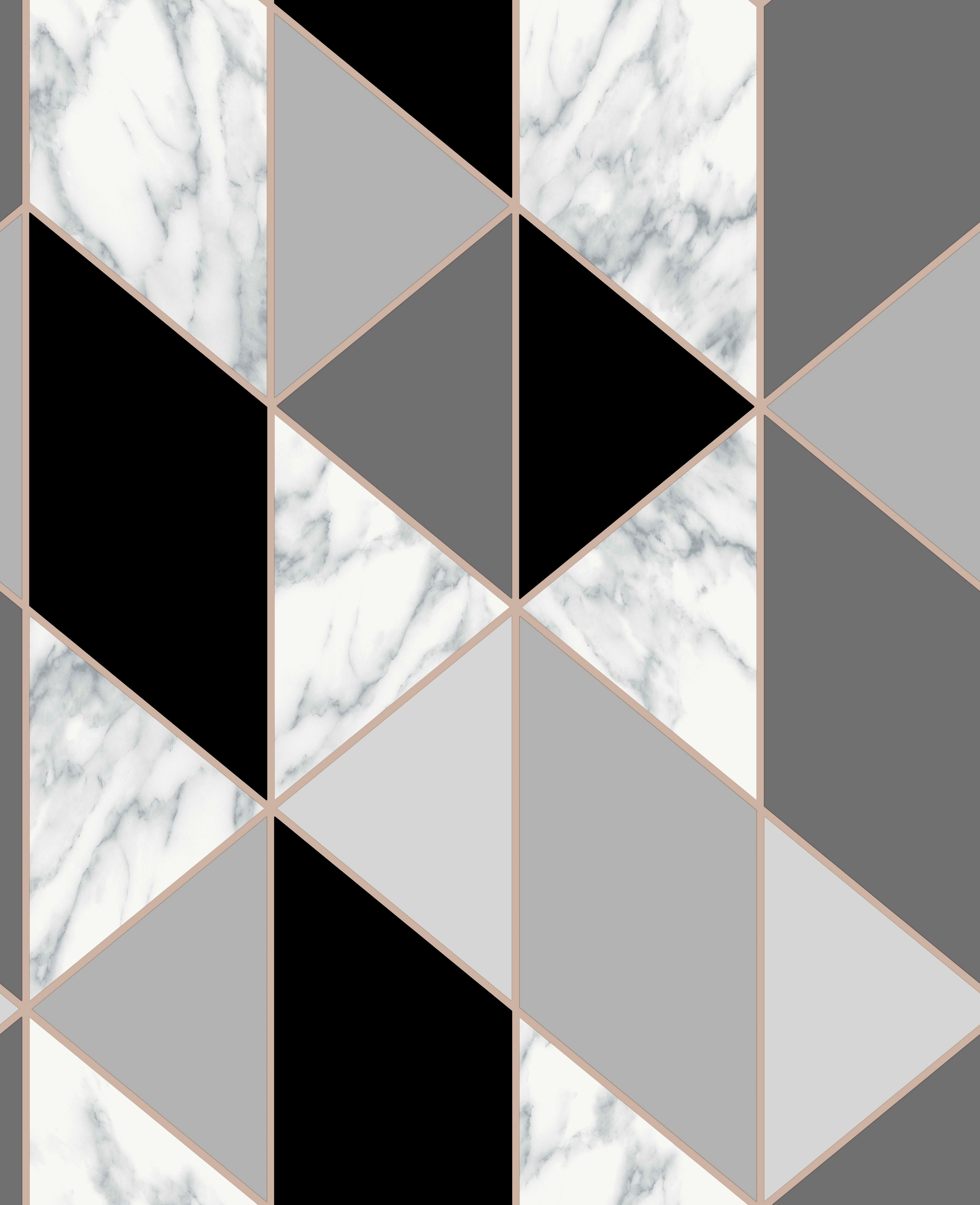 Image of Sublime Marble Geometric Charcoal Wallpaper 10m