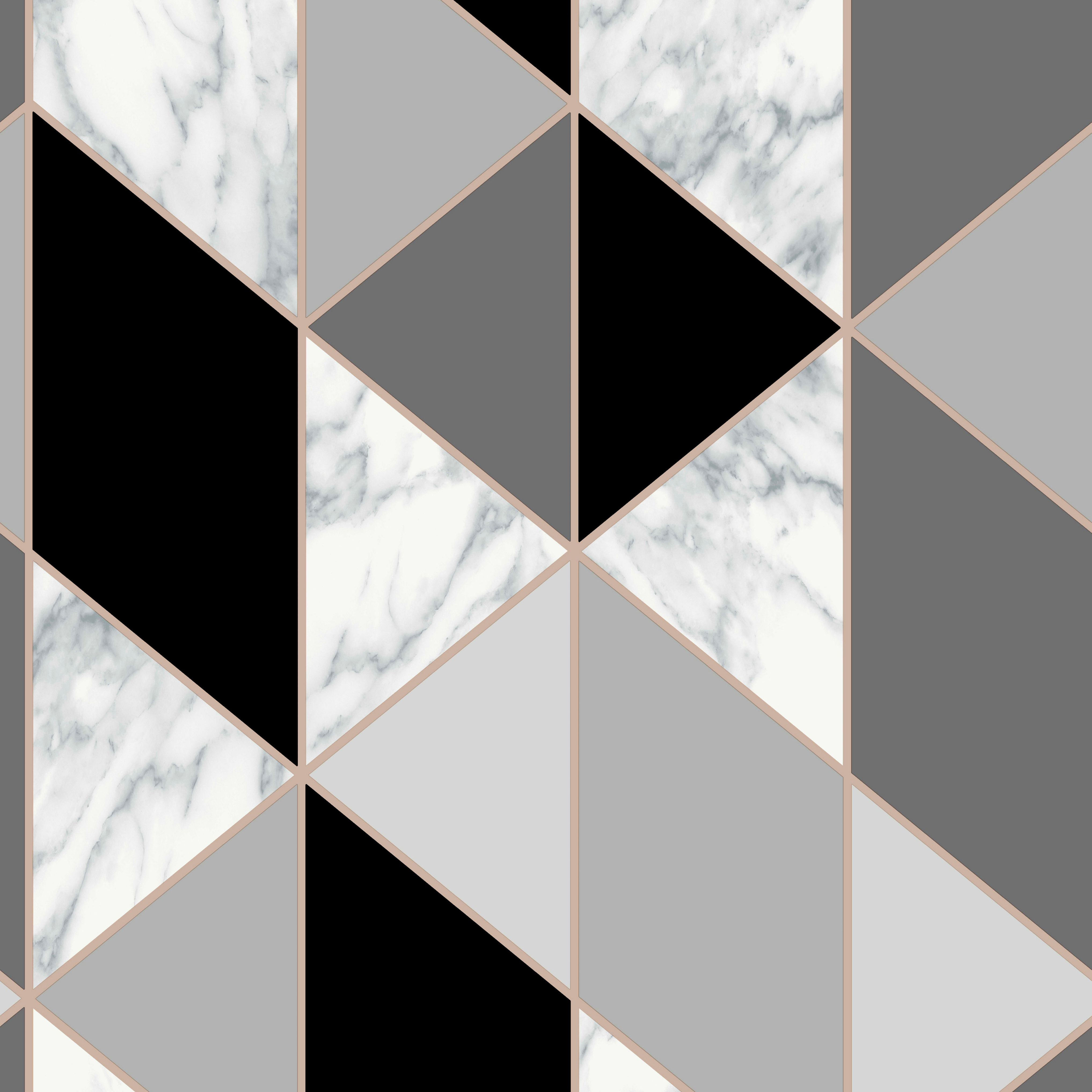 Sublime Marble Geometric Charcoal Wallpaper 10m