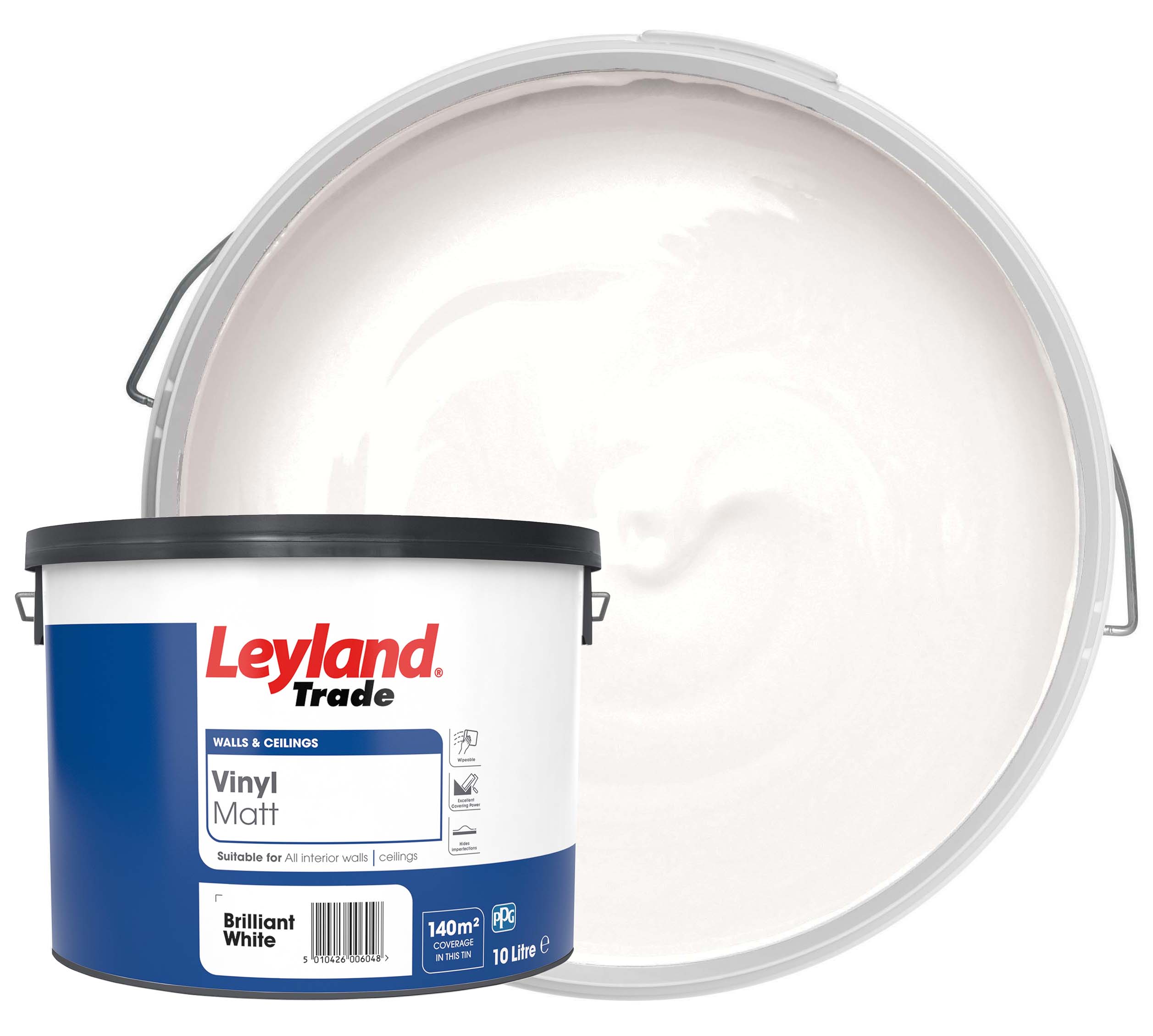 Leyland Trade Vinyl Emulsion Matt Pure Brilliant White - 10L