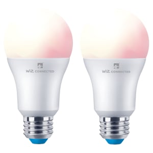 4lite WiZ Connected LED SMART E27 Light Bulbs - White & Colour - Pack of 2