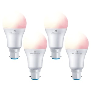 4lite WiZ Connected LED SMART B22 Light Bulbs - White & Colour - Pack of 4