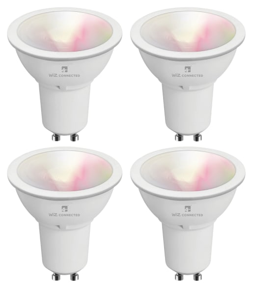 4lite WiZ Connected GU10 Colour Smart Bulbs 4 Pack 