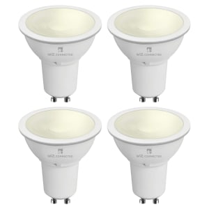 4lite WiZ Connected LED SMART GU10 Light Bulbs - Warm White - Pack of 4