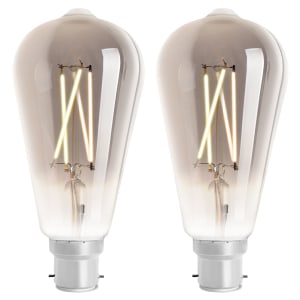 Image of 4lite WiZ Connected LED SMART B22 Filament Light Bulbs - Smoky - Pack of 2