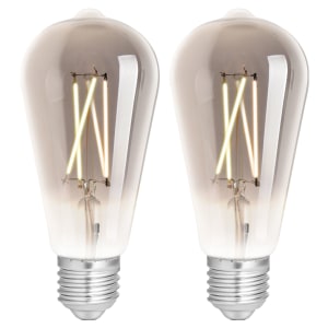 4lite WiZ Connected LED SMART E27 Filament Light Bulbs - Smoky - Pack of 2