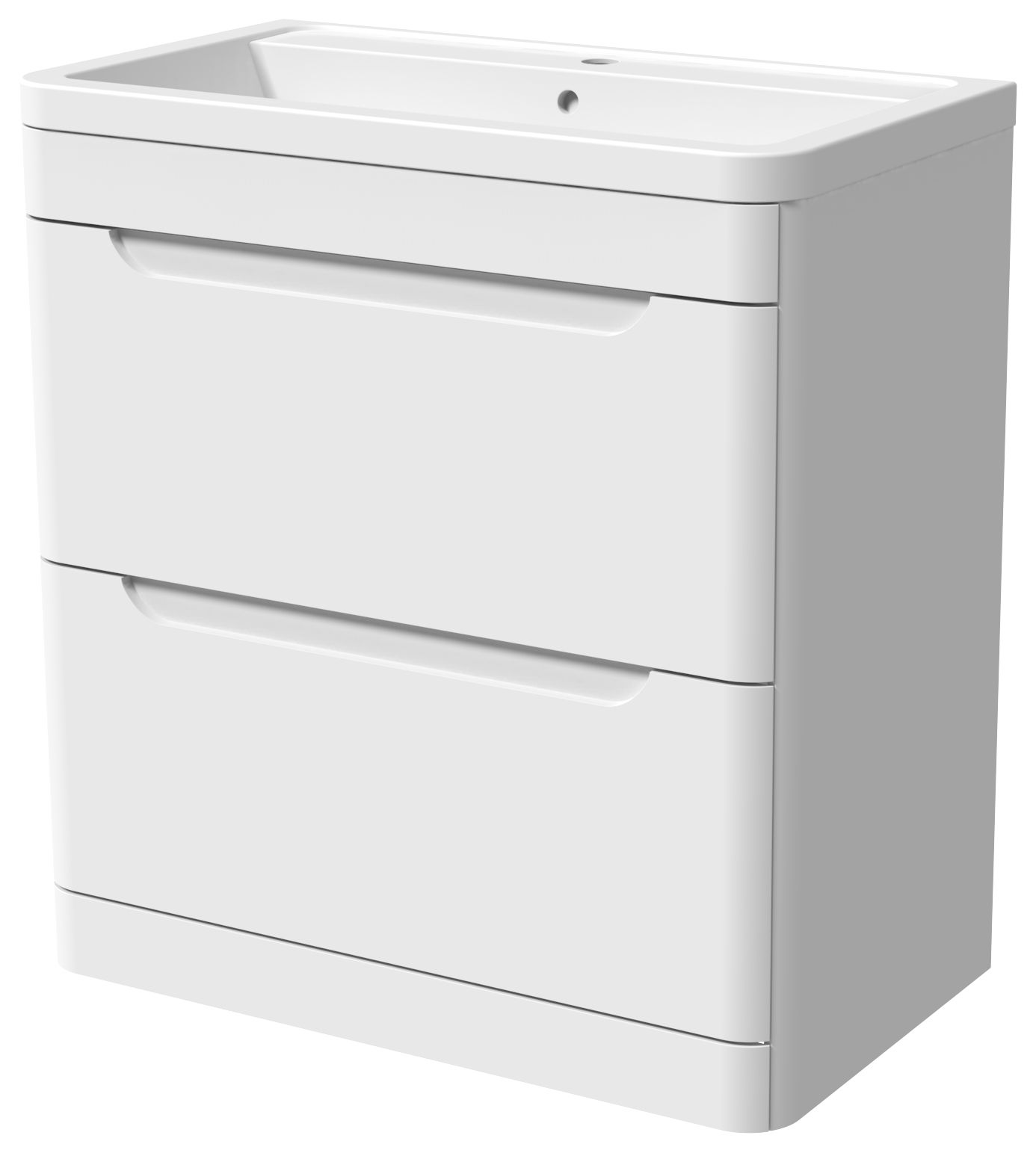 Image of Wickes Malmo Gloss White J Pull Freestanding Vanity Unit & Basin - 967 x 800mm