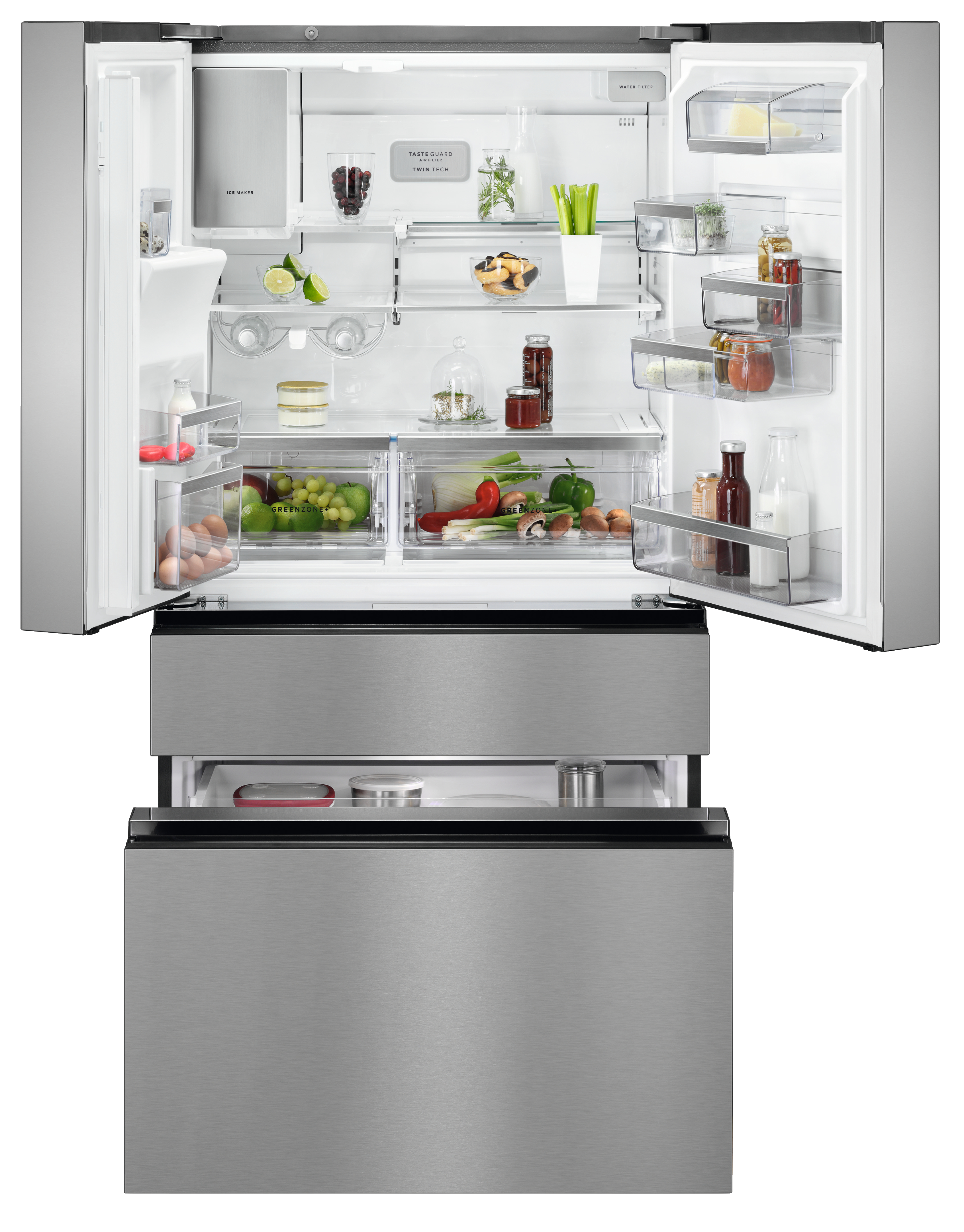 Image of AEG RMB954F9VX Side by Side Fridge Freezer - Stainless Steel