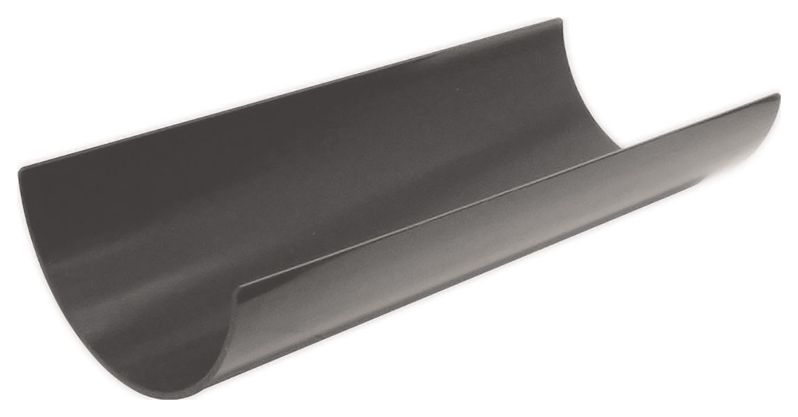 Image of FloPlast 112mm Round Line Gutter Length - Anthracite Grey 2m