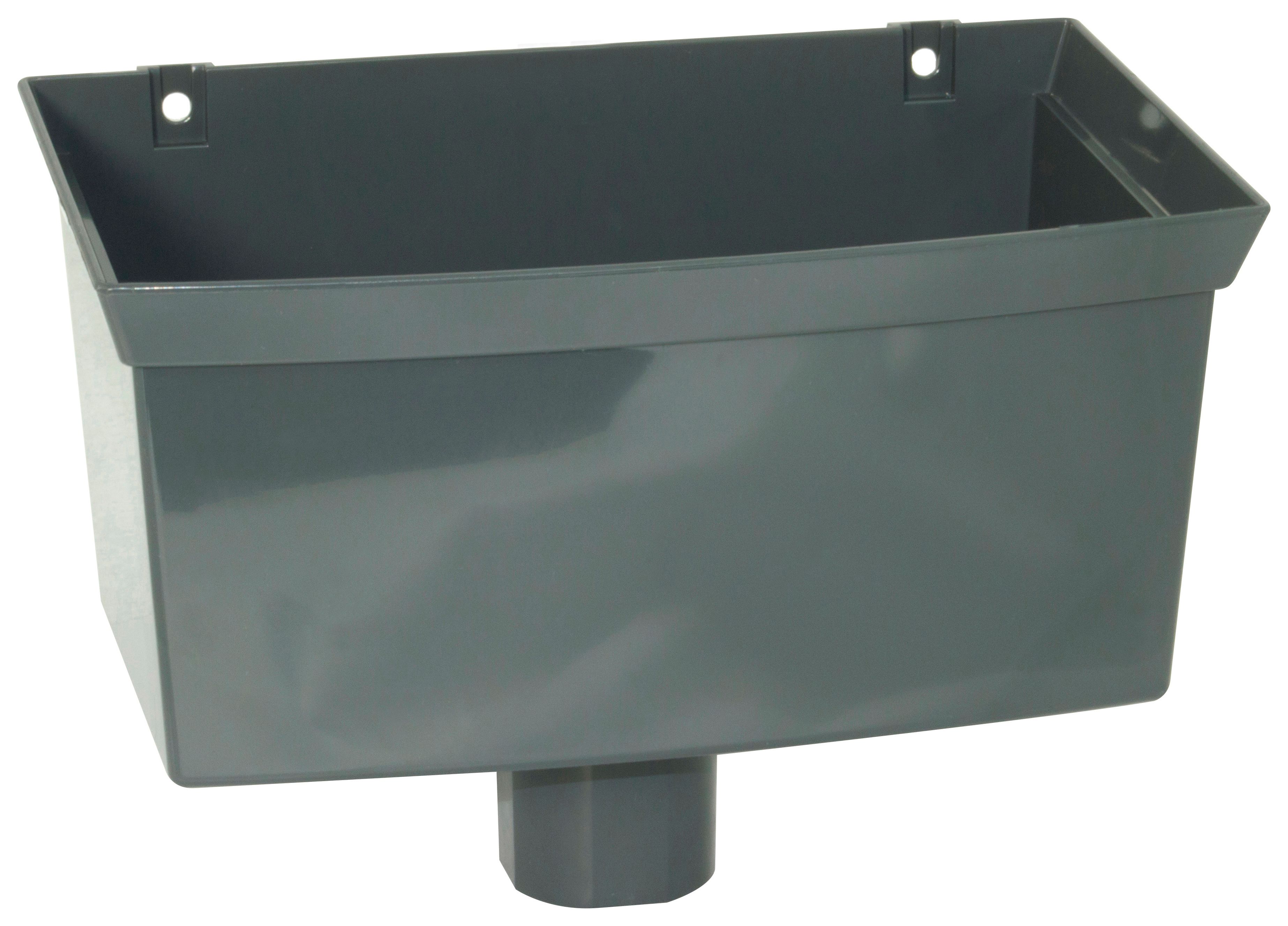 FloPlast Round/Square Line Rainwater Hopper - Anthracite Grey