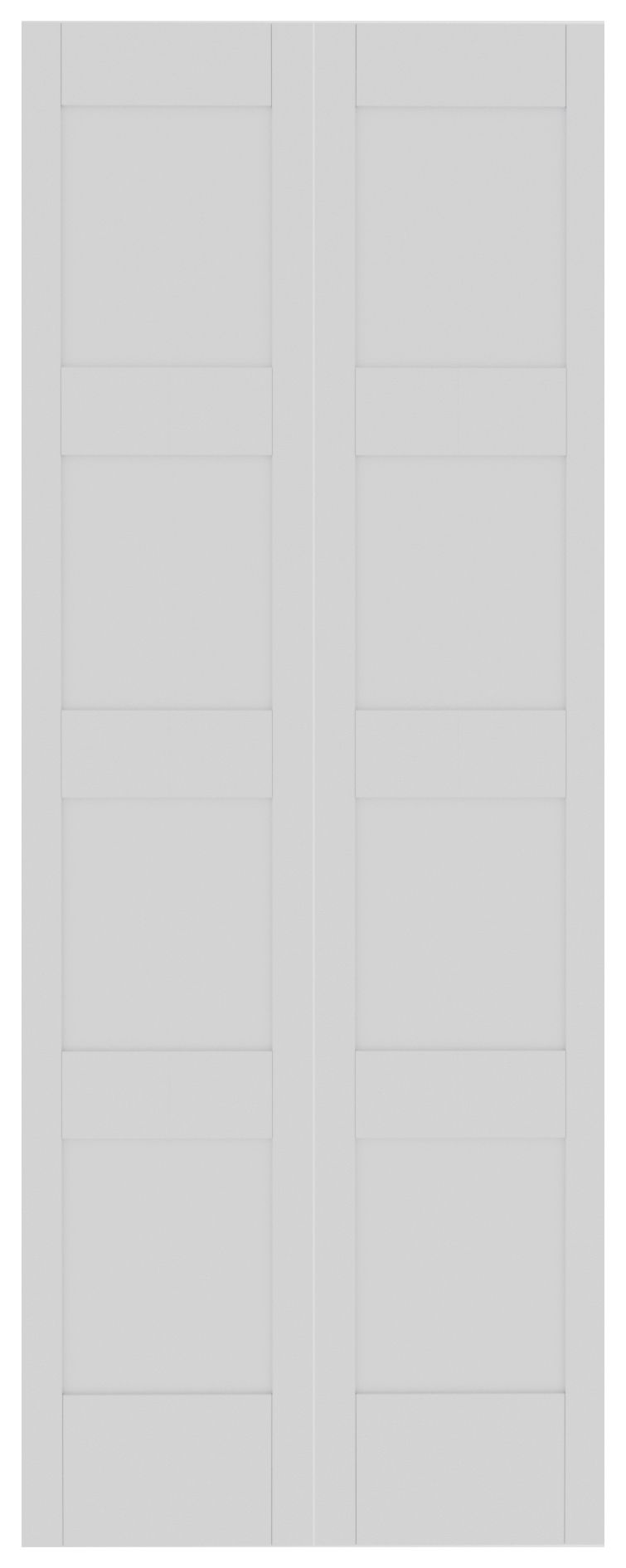 Wickes Marlow 4 Panel Shaker White Primed Solid Core Bi-Fold Door - 1981 x 750mm