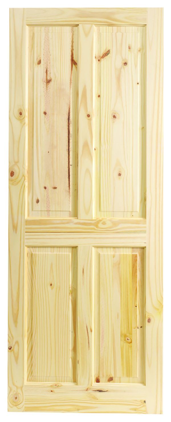 Wickes Chester 4 Panel Knotty Pine Fire Door