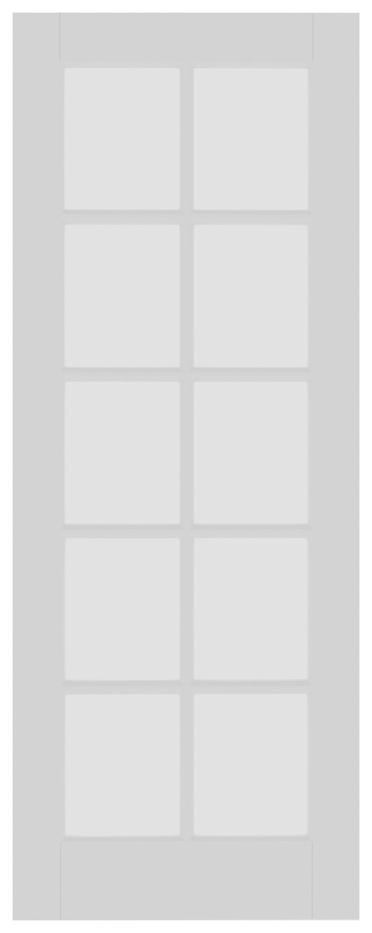 Wickes Canterbury 10 Light White Primed Solid Core Door - 1981 x 762mm