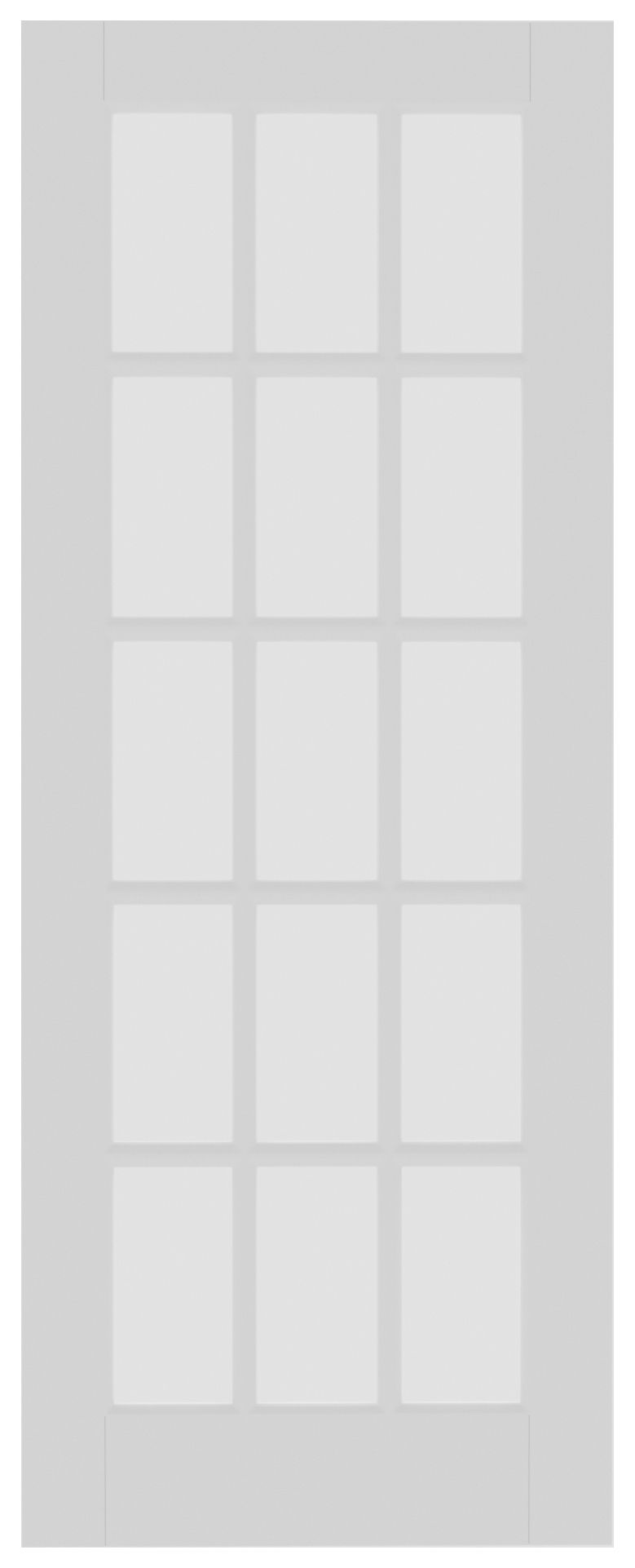 Wickes Canterbury 15 Light White Primed Solid Core Door - 1981 x 838mm