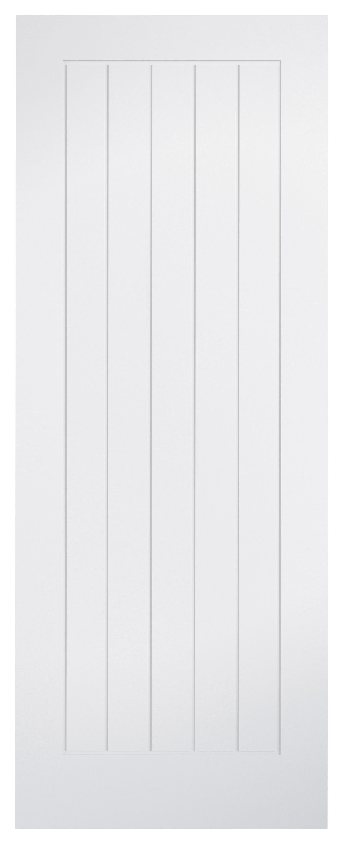Wickes Geneva Cottage White Primed Solid Core Door - 1981 x 610mm