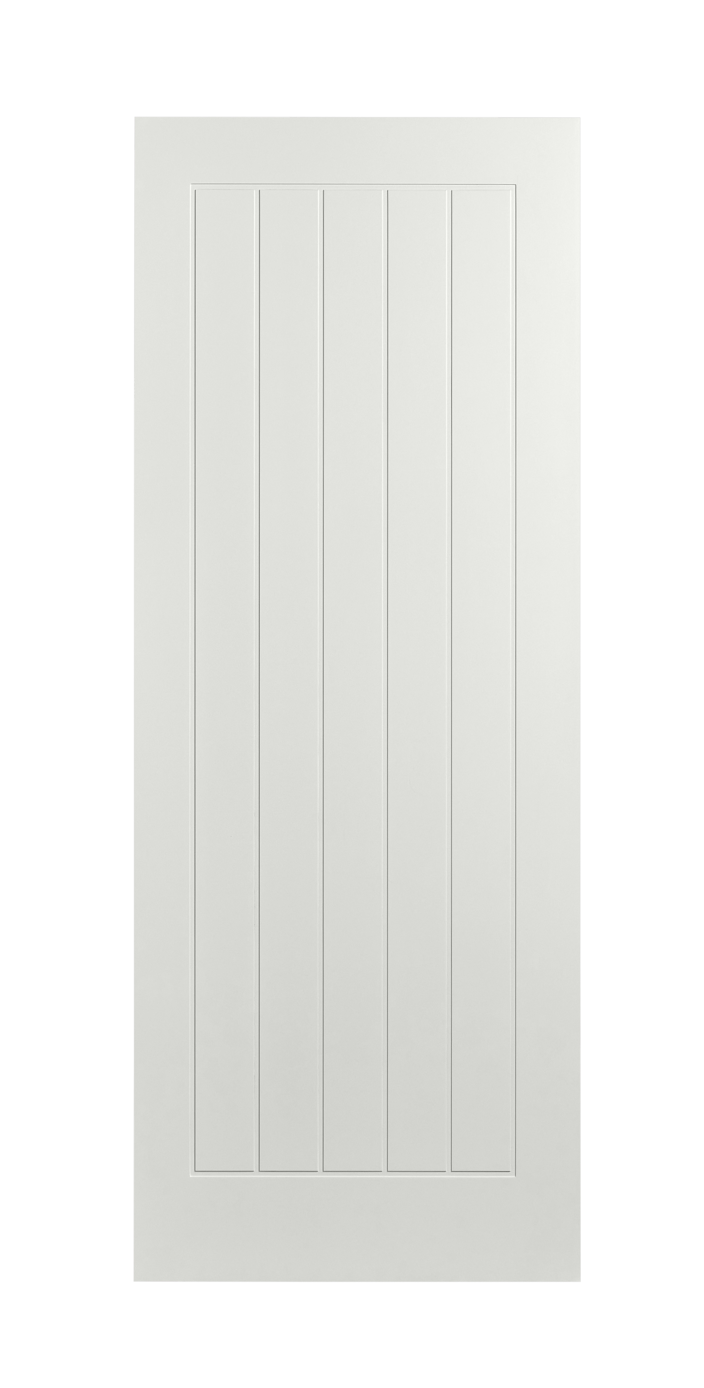 Wickes Geneva Cottage White Primed Solid Core Door - 1981 x 762mm