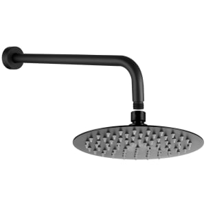 Image of Bristan Black Wall Mounted Round Shower Head & Arm