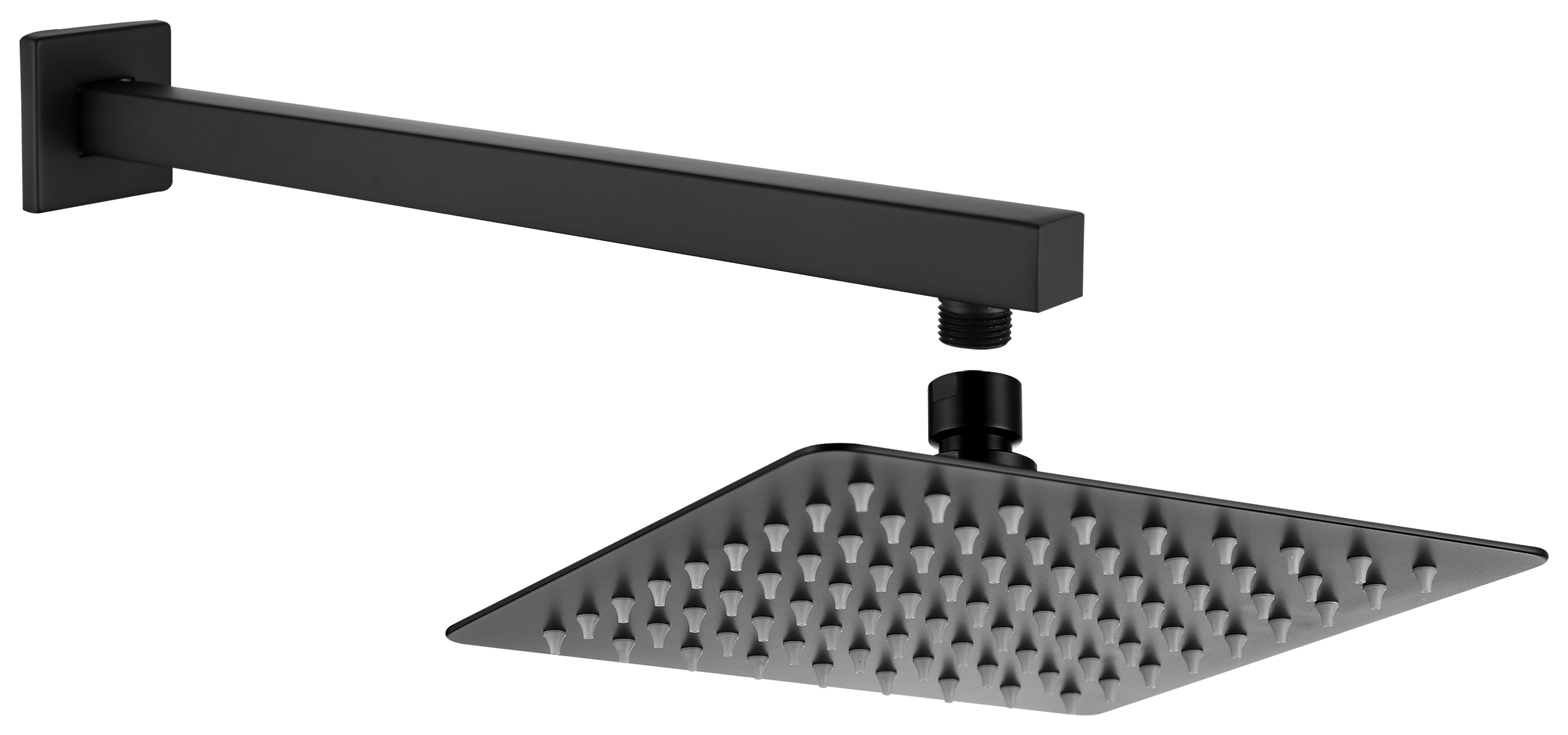 Image of Bristan Black Wall Mounted Square Shower Head & Arm