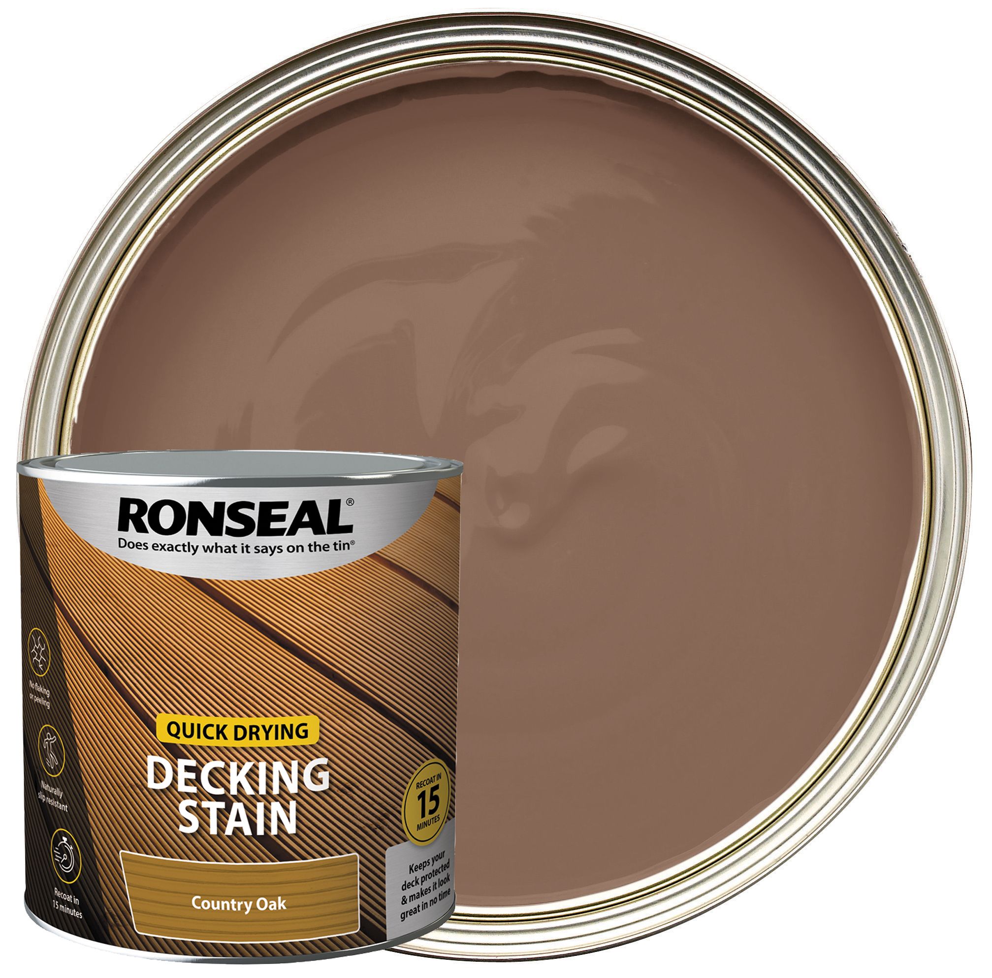 Ronseal Country Oak Quick Drying Decking Stain -