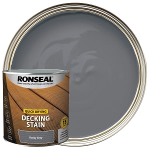 Ronseal Rocky Grey Quick Drying Decking Stain - 2.5L