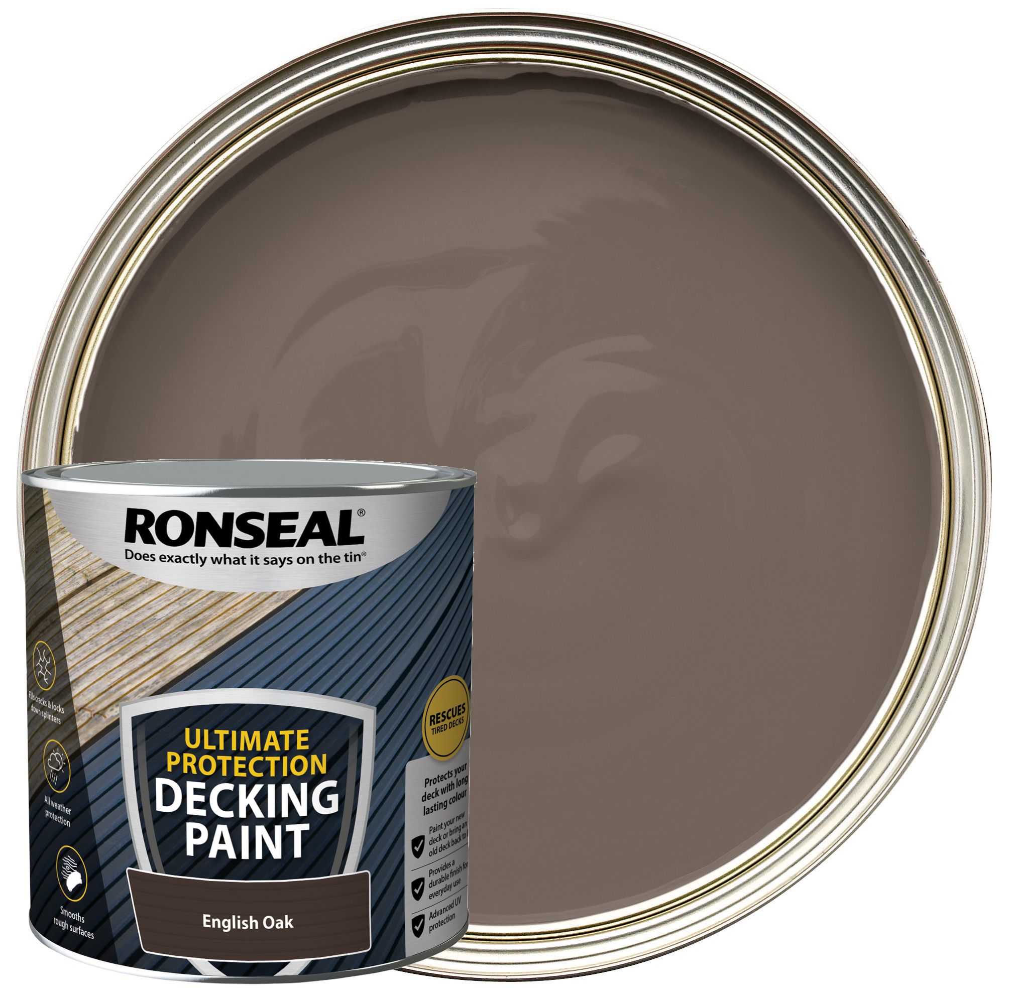 Image of Ronseal Ultimate Protection English Oak Decking Paint - 2.5L