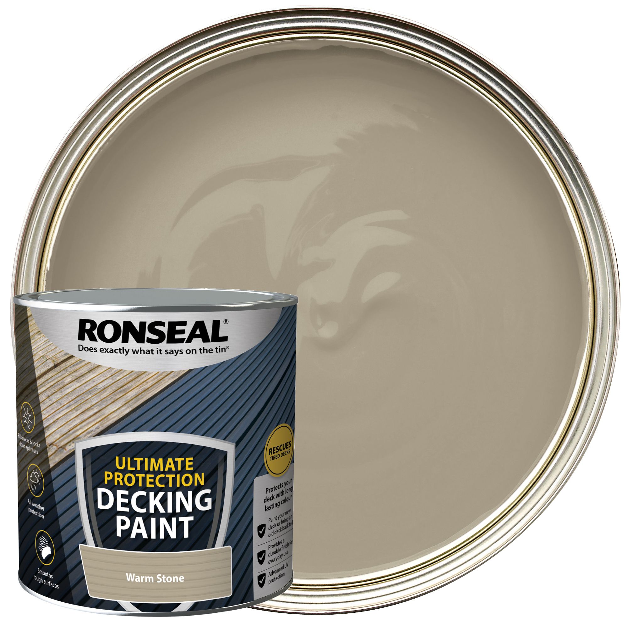Image of Ronseal Ultimate Protection Warm Stone Decking Paint - 2.5L