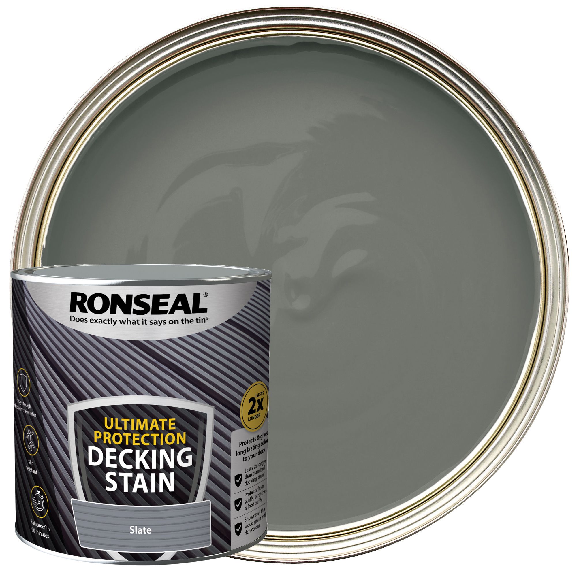 Image of Ronseal Ultimate Protection Slate Decking Stain - 2.5L