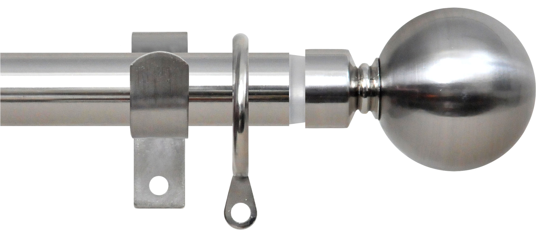 Image of Wickes16/19mm Extendable Metal Curtain Pole Stainless Steel (1.2 - 2.1m)