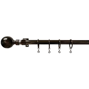 Image of Wickes 16/19mm Extendable Metal Curtain Pole - Black Nickel (2.1 - 3.6m)