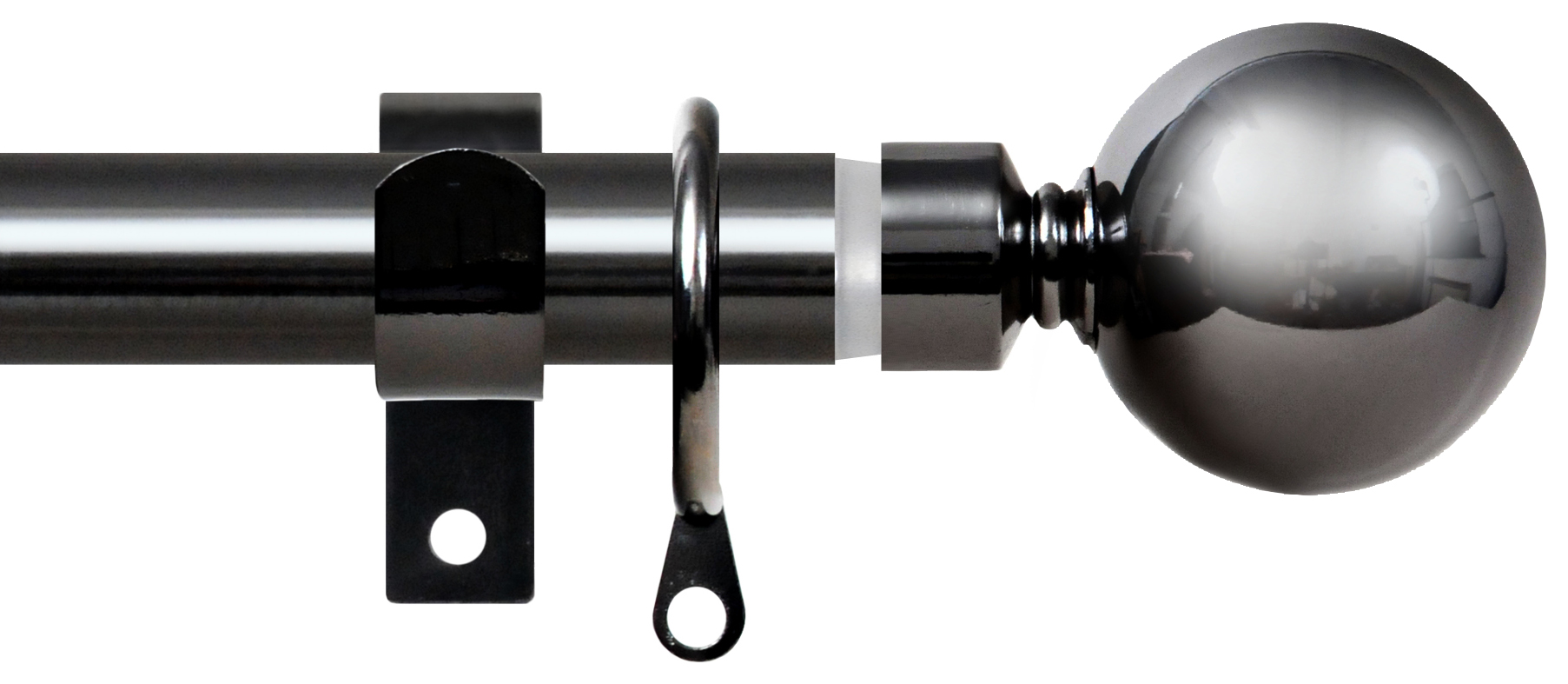 Image of Wickes 16/19mm Extendable Metal Curtain Pole - Black Nickel (1.2 - 2.1m)