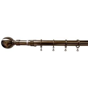 Image of Wickes 16/19mm Extendable Metal Ball Curtain Pole - Stainless Steel Effect (2.1 - 3.6m)
