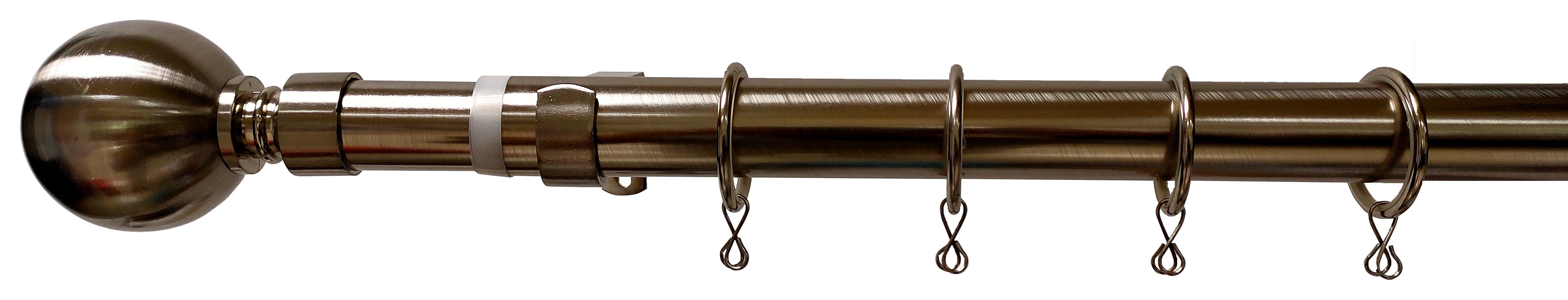 Image of Wickes 25/28mm Extendable Metal Curtain Pole - Stainless Steel (2.1-3.6m)