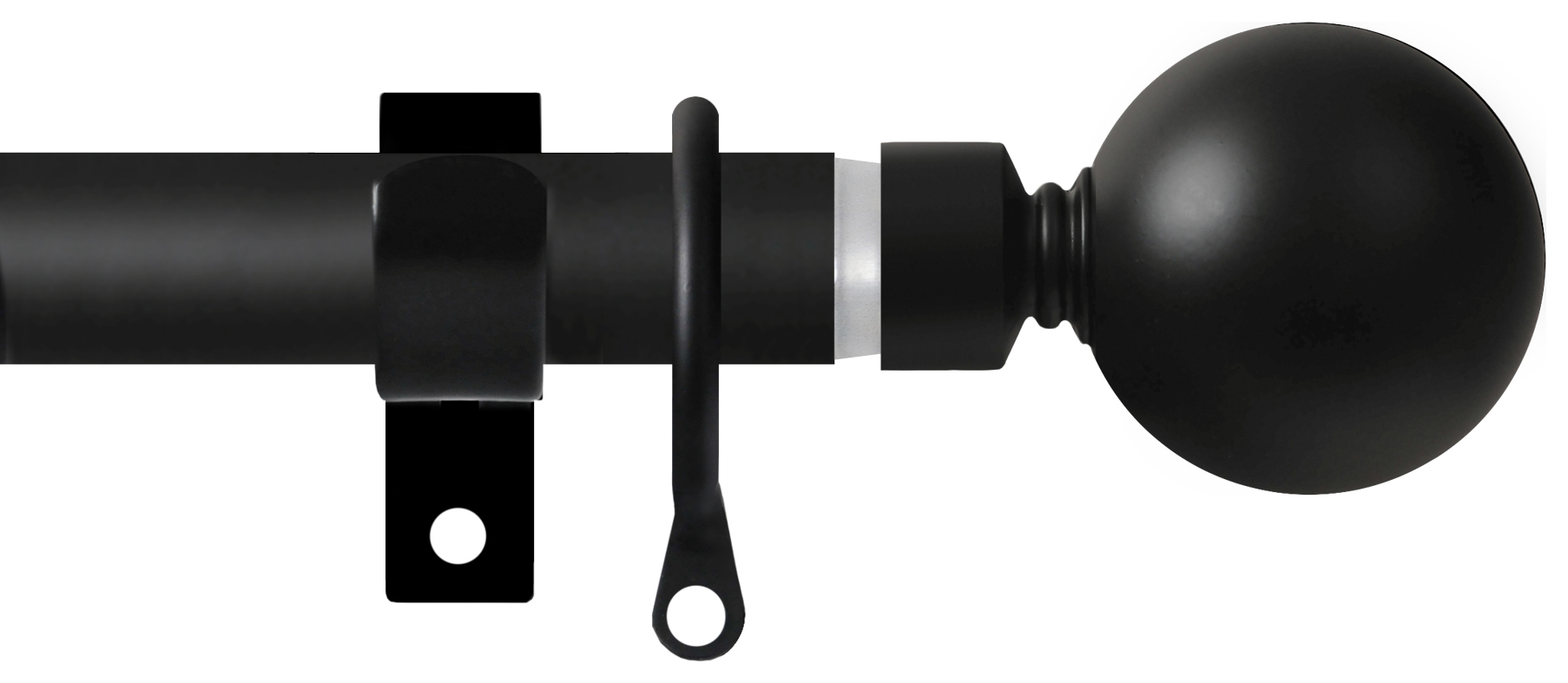 Image of Wickes 16/19mm Extendable Metal Curtain Pole - Matt Black (1.2 - 2.1m)