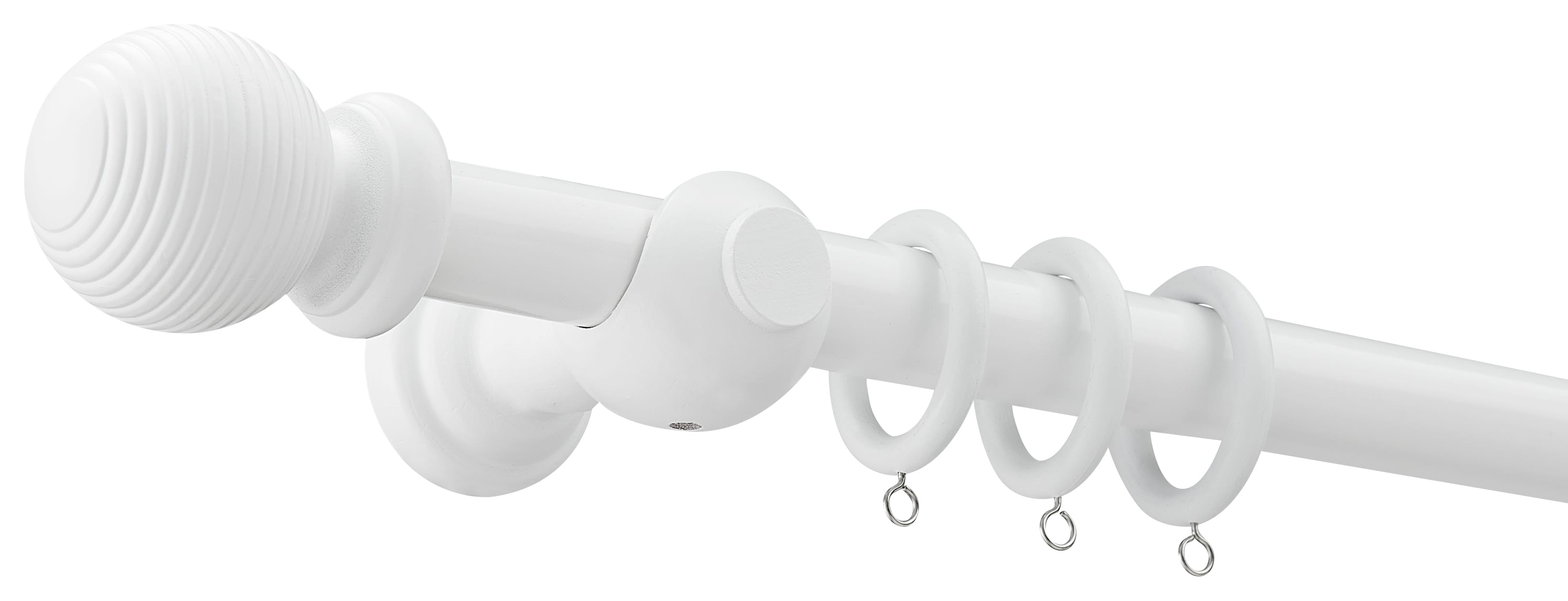 Wickes 28mm Wooden Fixed Curtain Pole White 1.5m