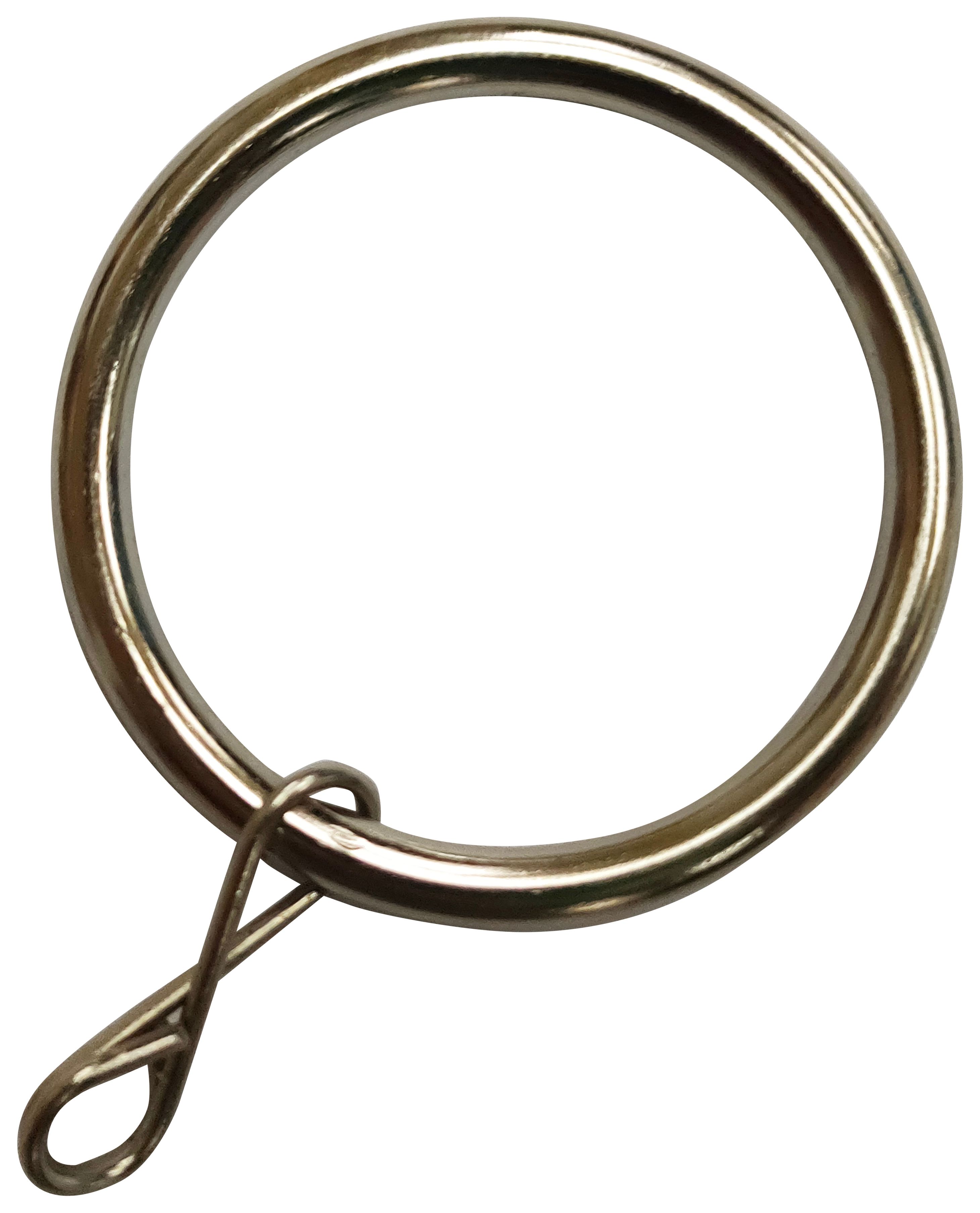 Image of Stainless Steel Effect 19mm Metal Curtain Rings - Pack of 10