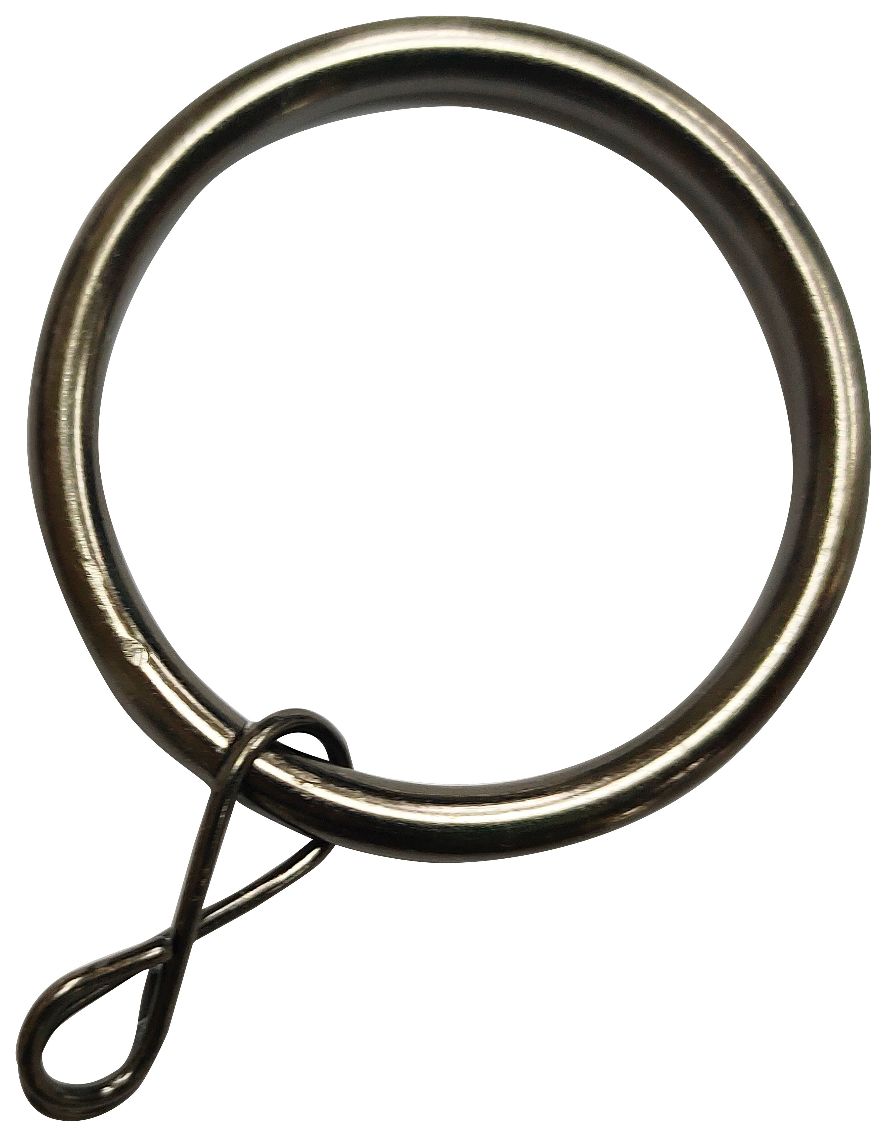 Image of Black Nickel 19mm Metal Curtain Rings - Pack of 10