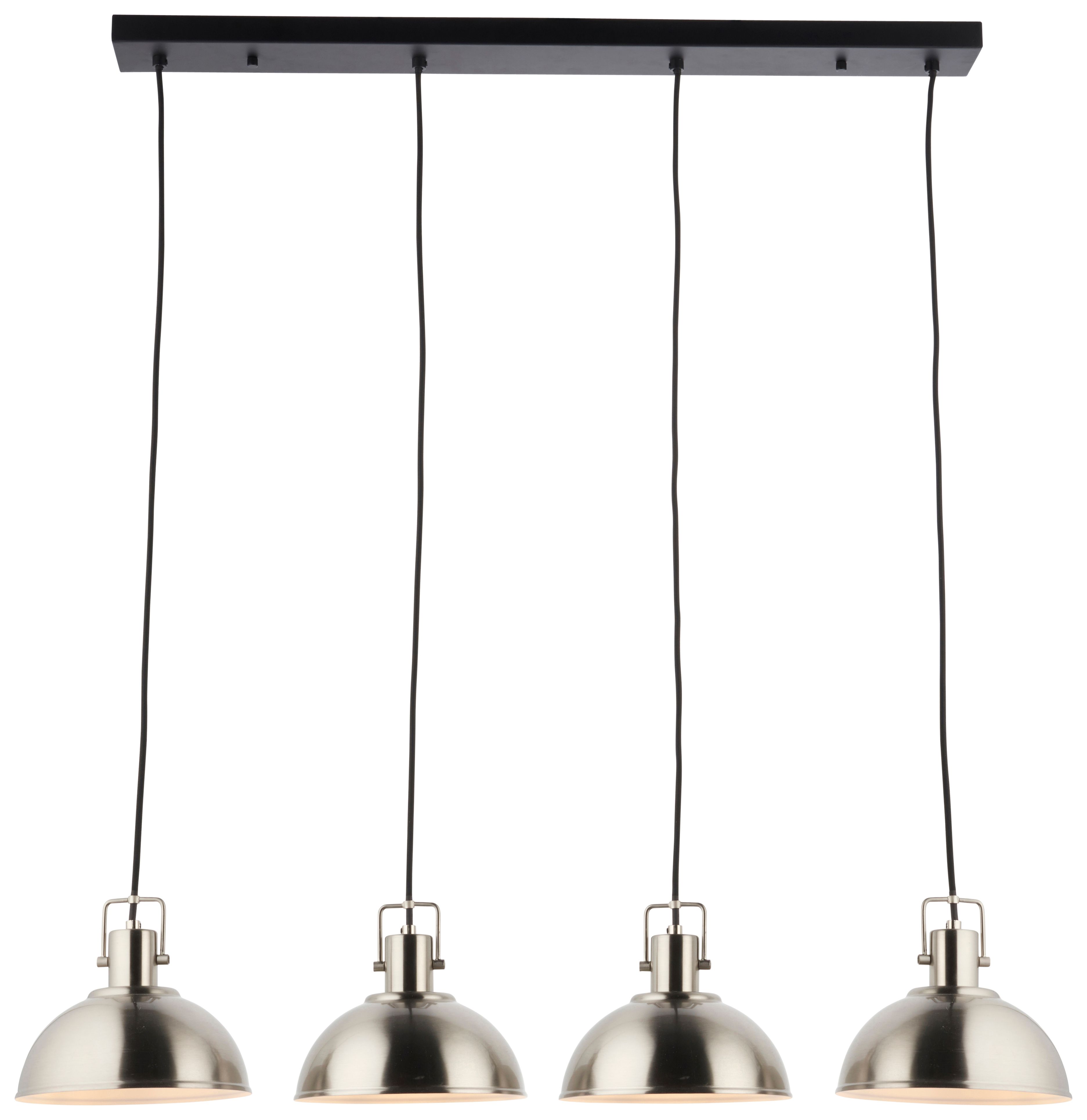 Image of Saxby Kella Four Light LED Bar Pendant - Satin Nickel & Matt Black