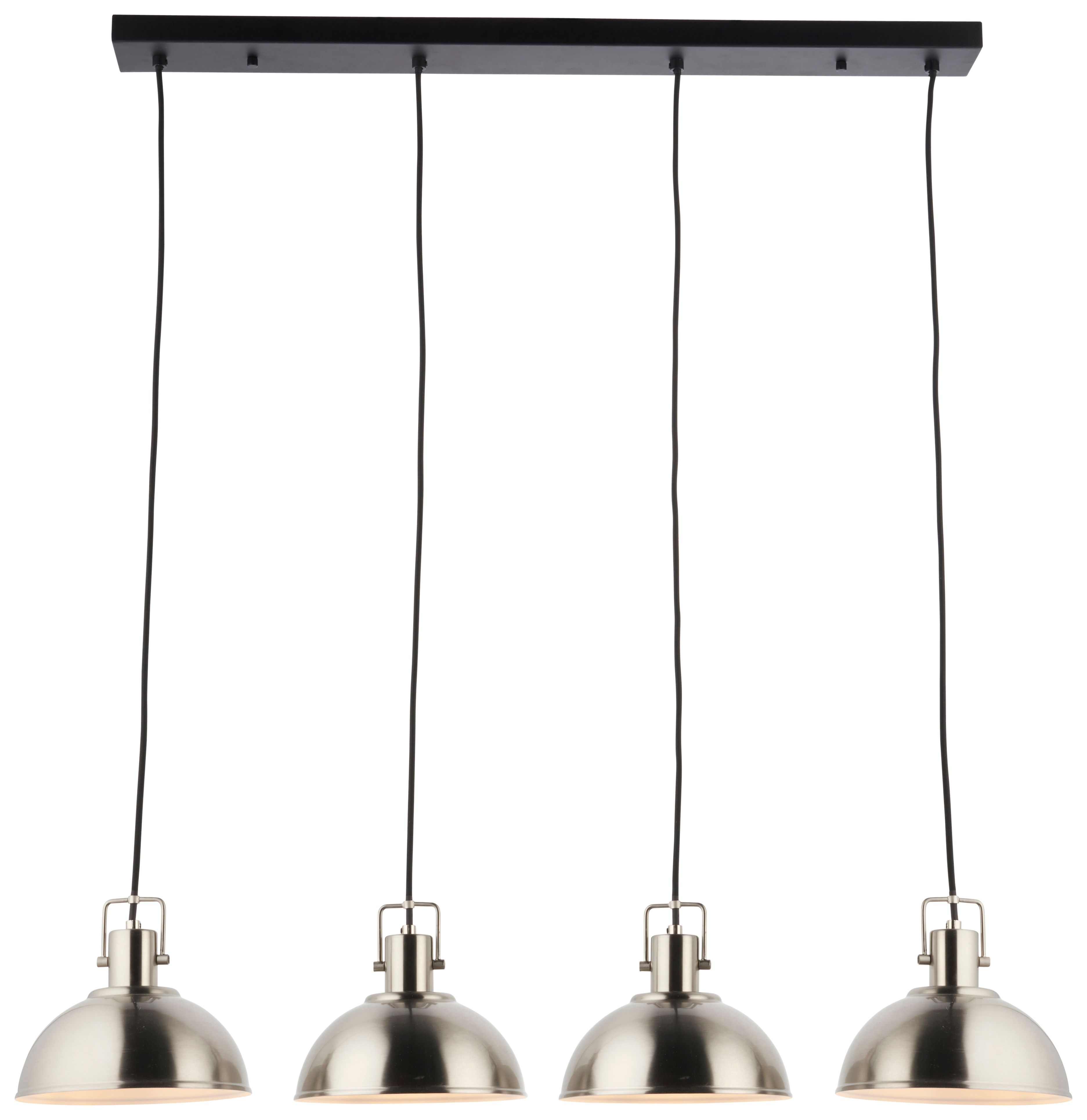 Saxby Kella Four Light LED Bar Pendant - Satin Nickel & Matt Black